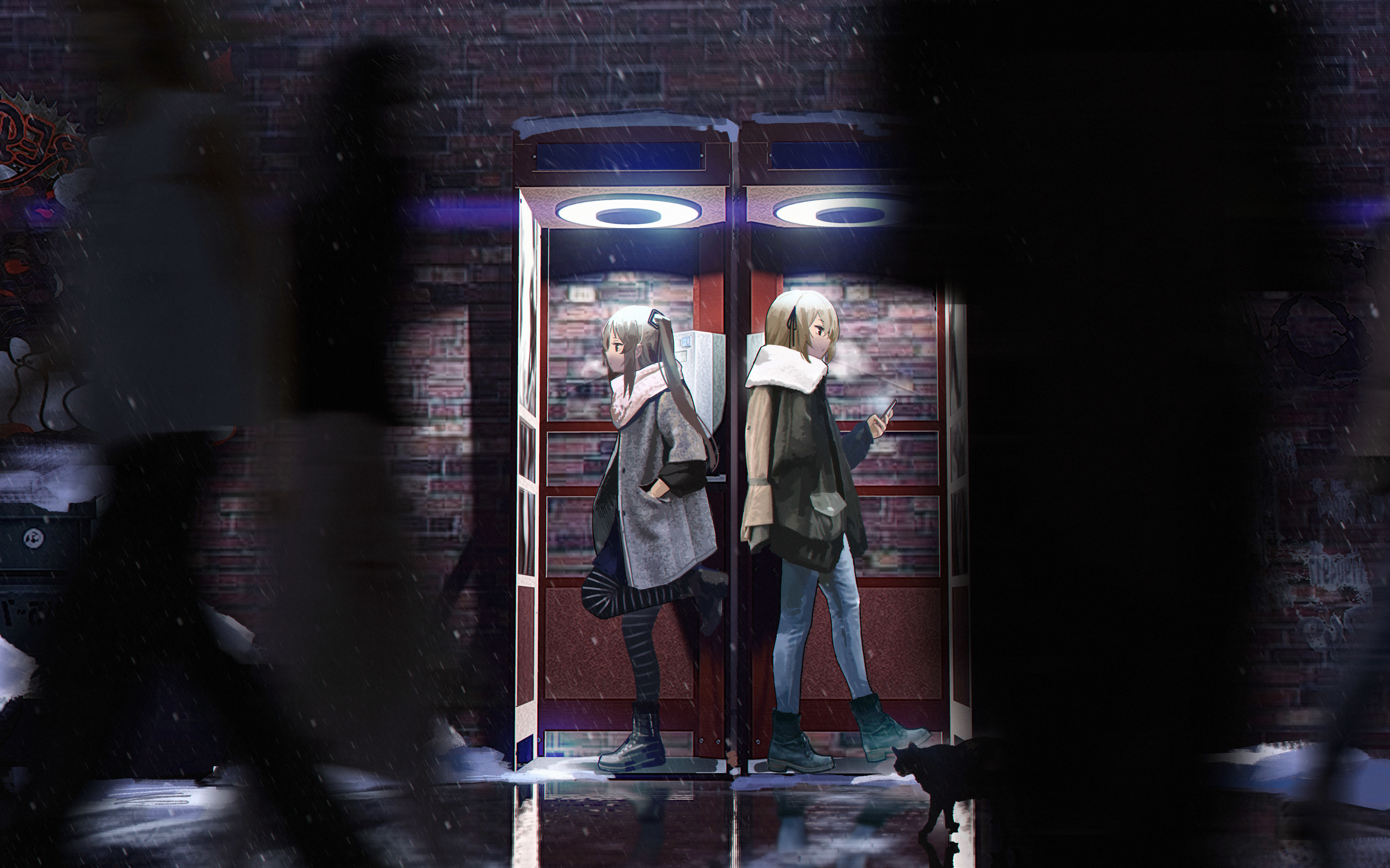 Booth, UMP40 & UMP45, Girls' Frontline, anime girls, 2880x1800 wallpaper