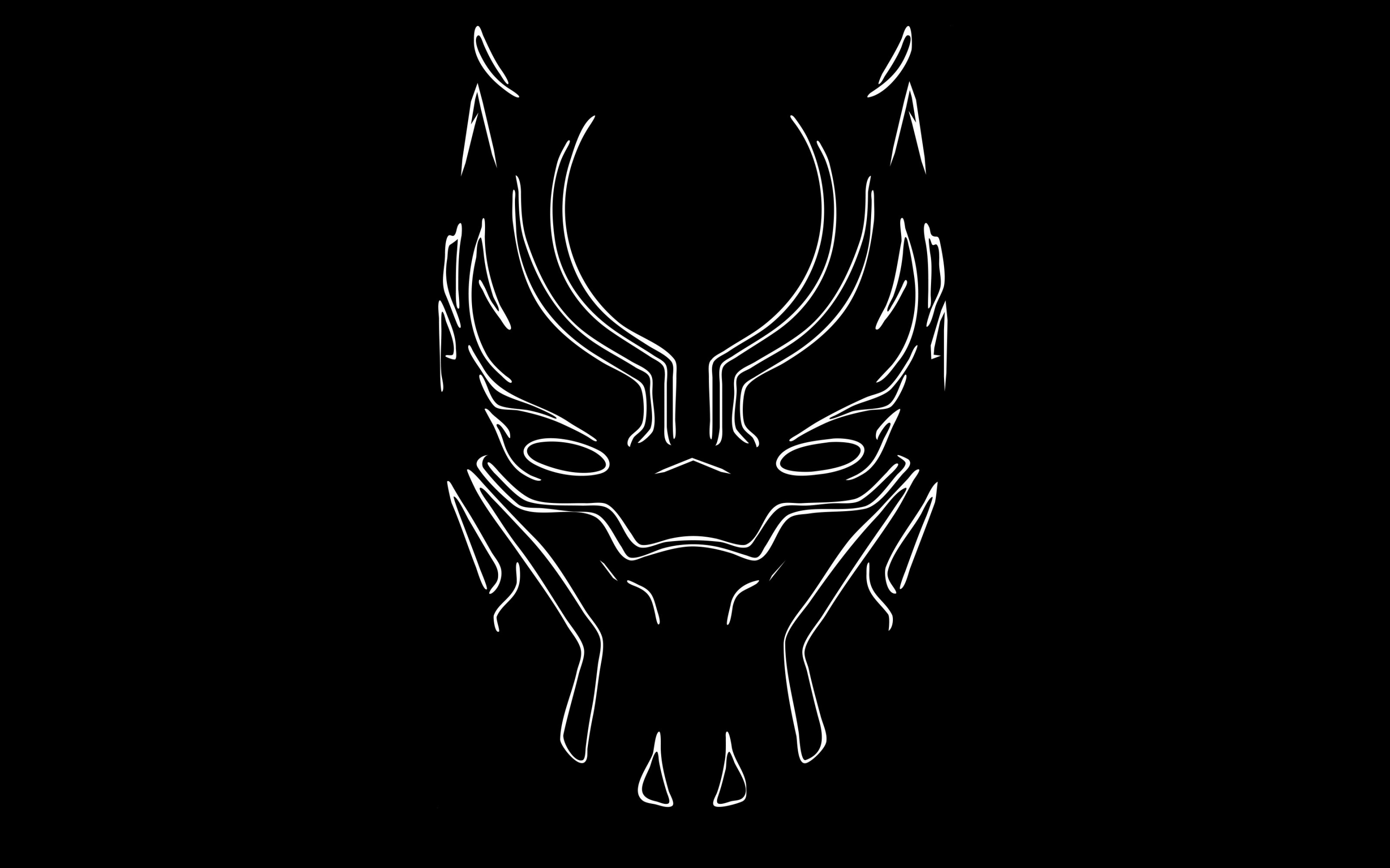 Black panther, mask, minimal, art, 2880x1800 wallpaper