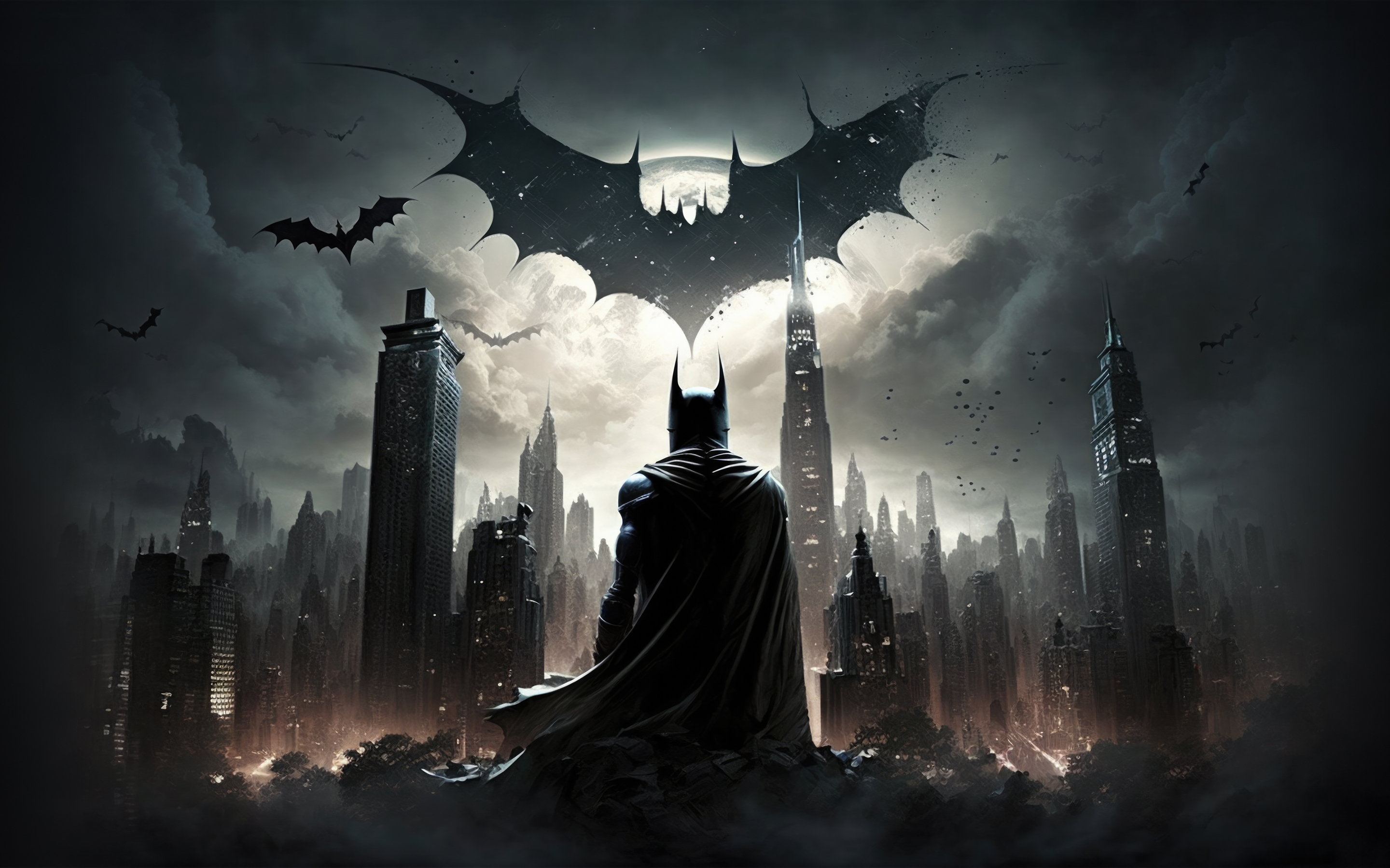 Batman Gotham, game, dark night, buildings, 2023, 2880x1800 wallpaper