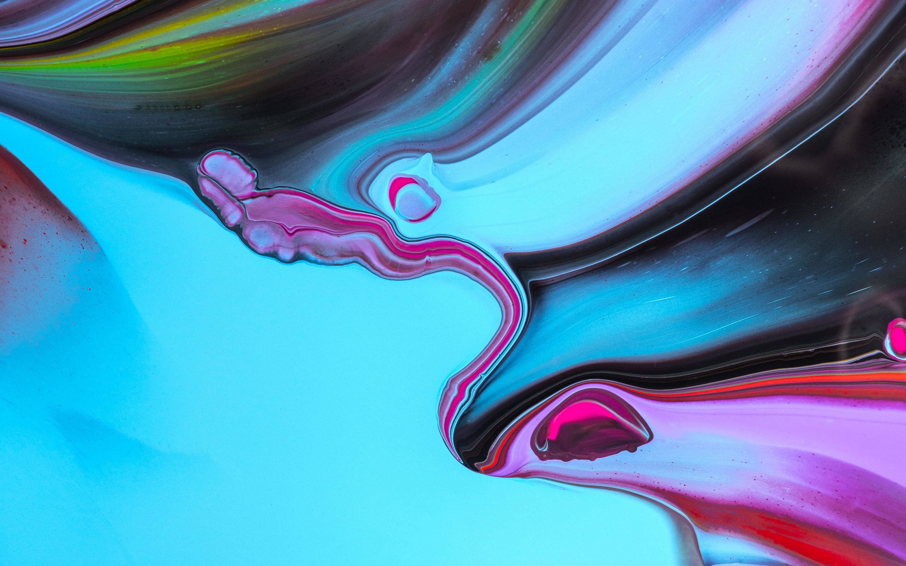 Paint, mixing liquid art, colorful, 2880x1800 wallpaper