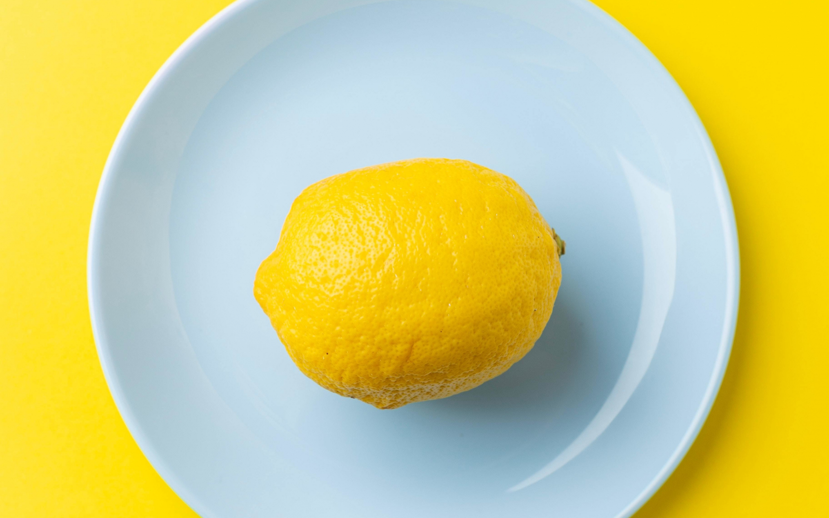Lemon fruit, minimal, 2880x1800 wallpaper
