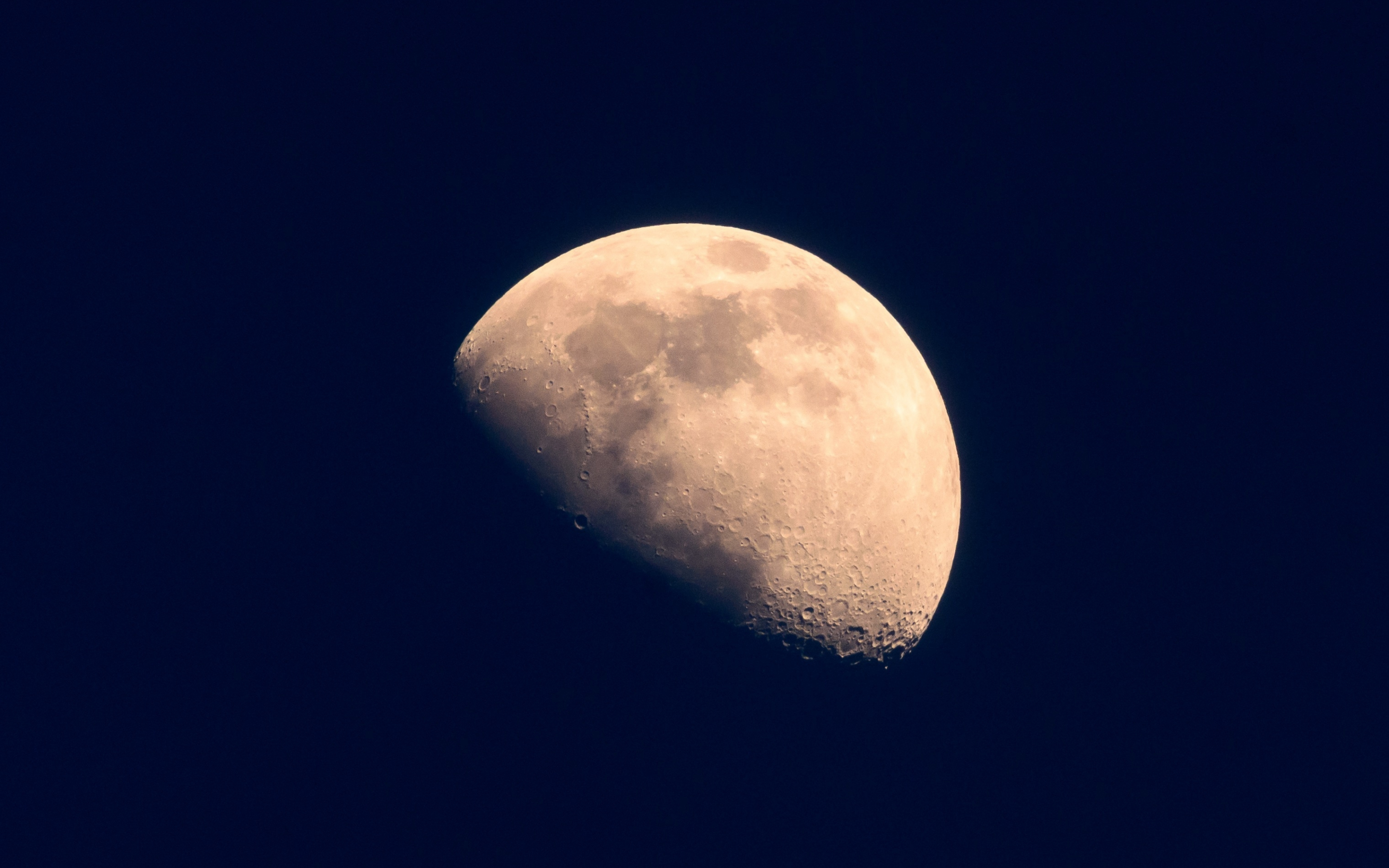 Moon, telescopic view, sky, 2880x1800 wallpaper