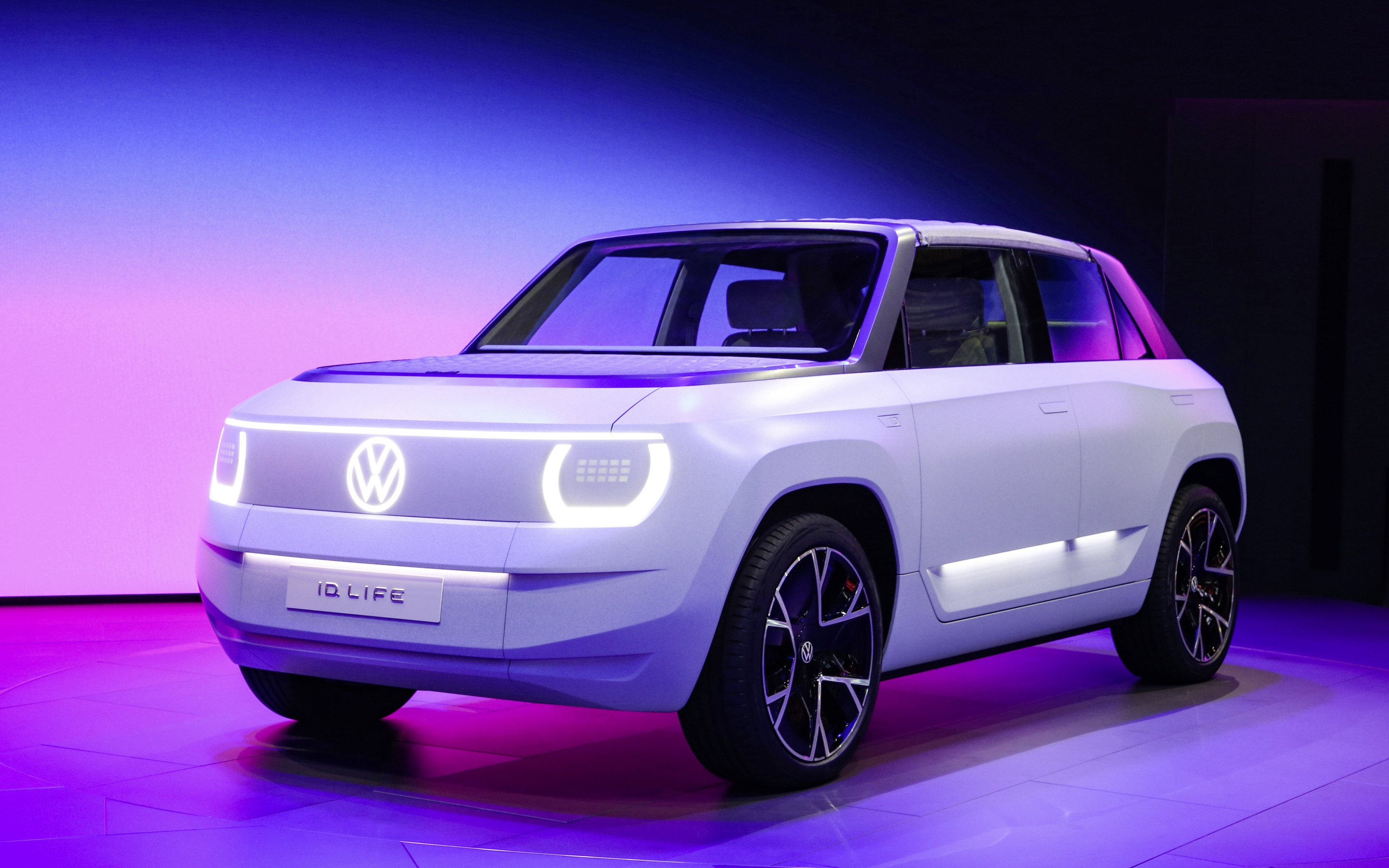 Volkswagen ID. Life, white electric car, 2021, 2880x1800 wallpaper