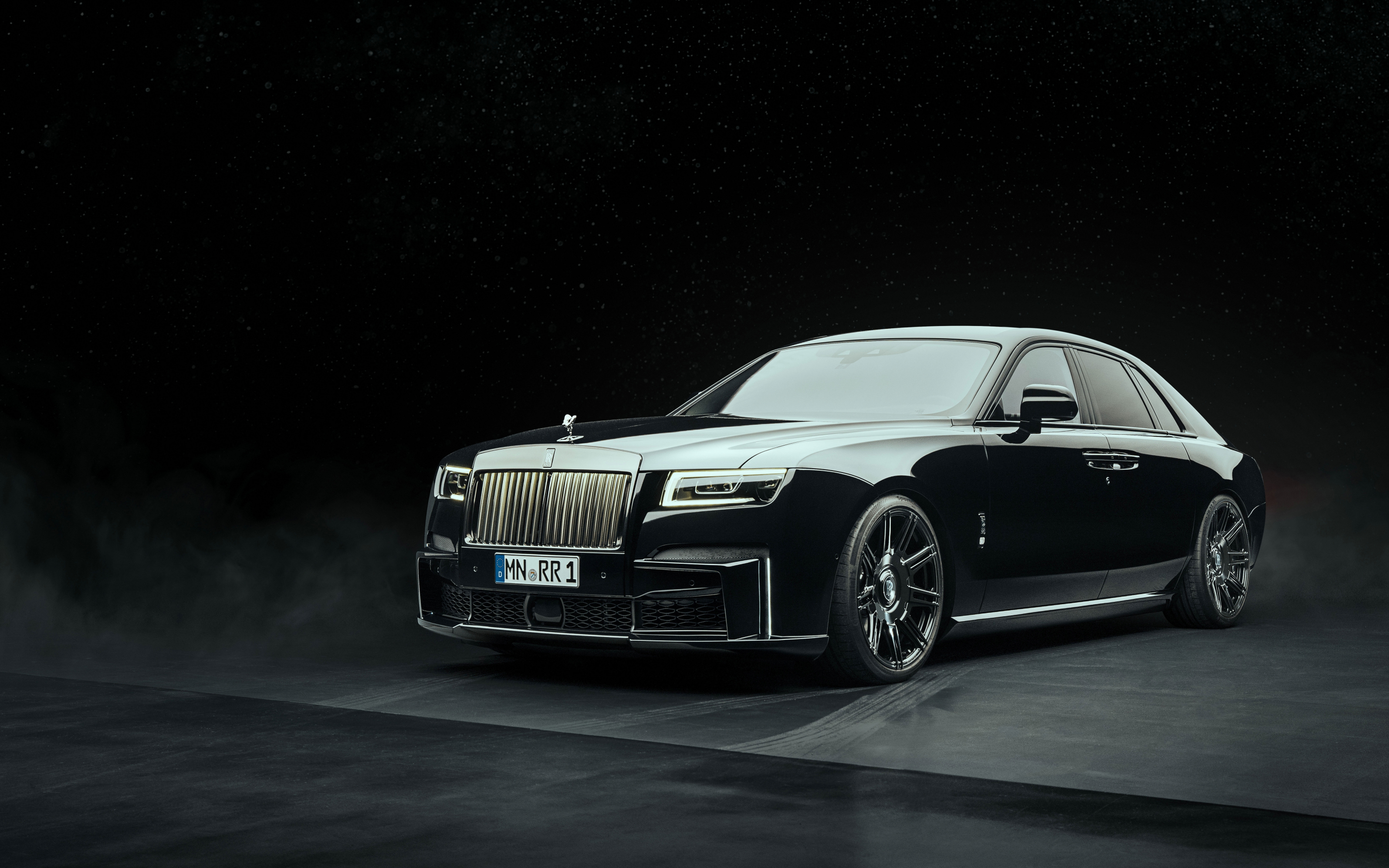 Rolls Royce Black Badge Ghost, luxury car, 2022 model, 2880x1800 wallpaper