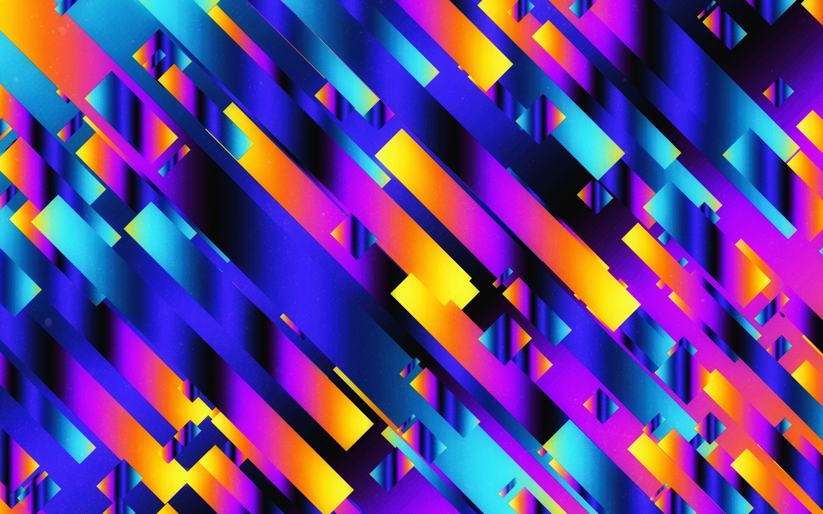 Abstract, neon pattern, ribbons, 2880x1800 wallpaper
