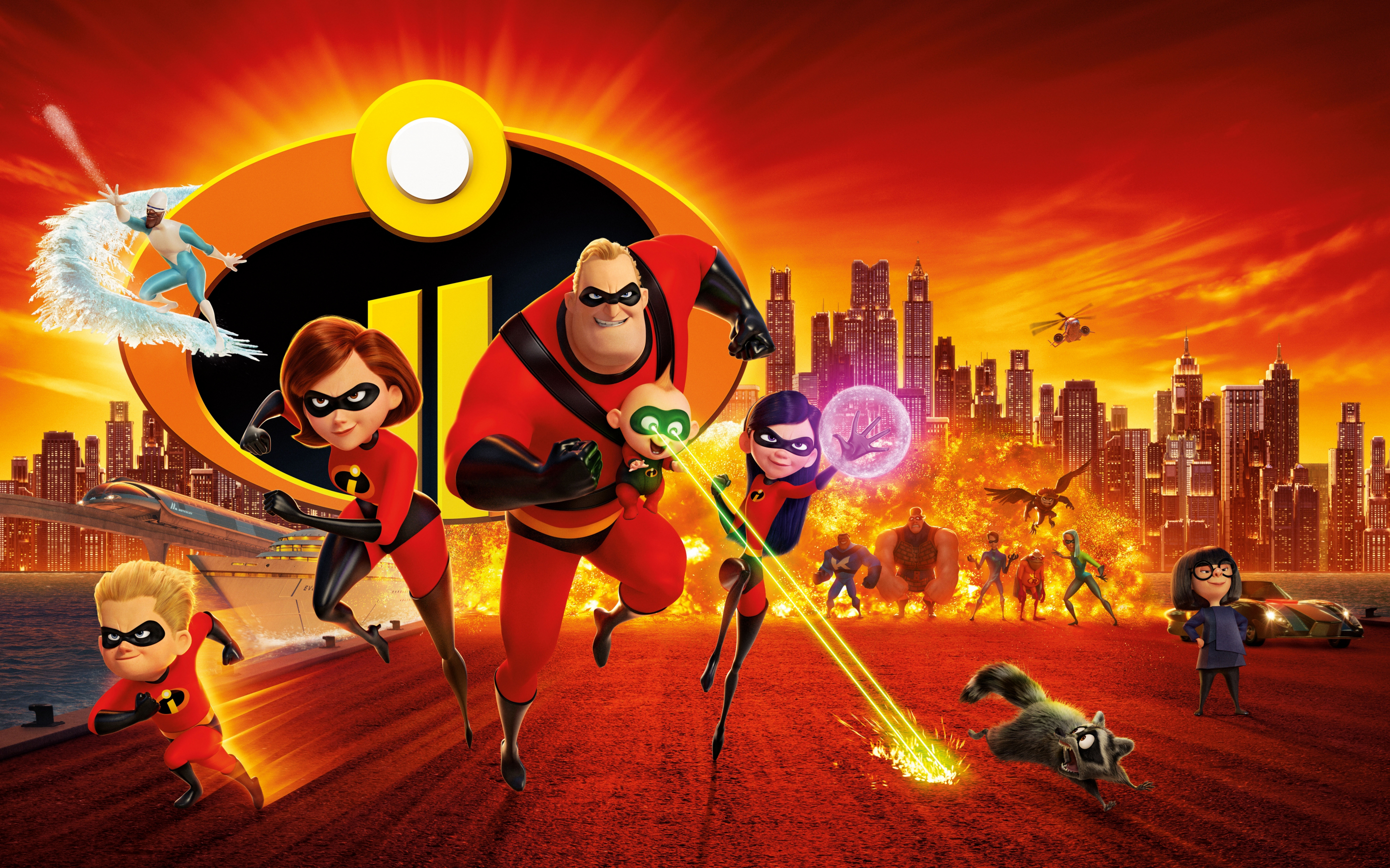 2018, Animation movie, Superheroes family, The Incredibles 2, poster, 2880x1800 wallpaper
