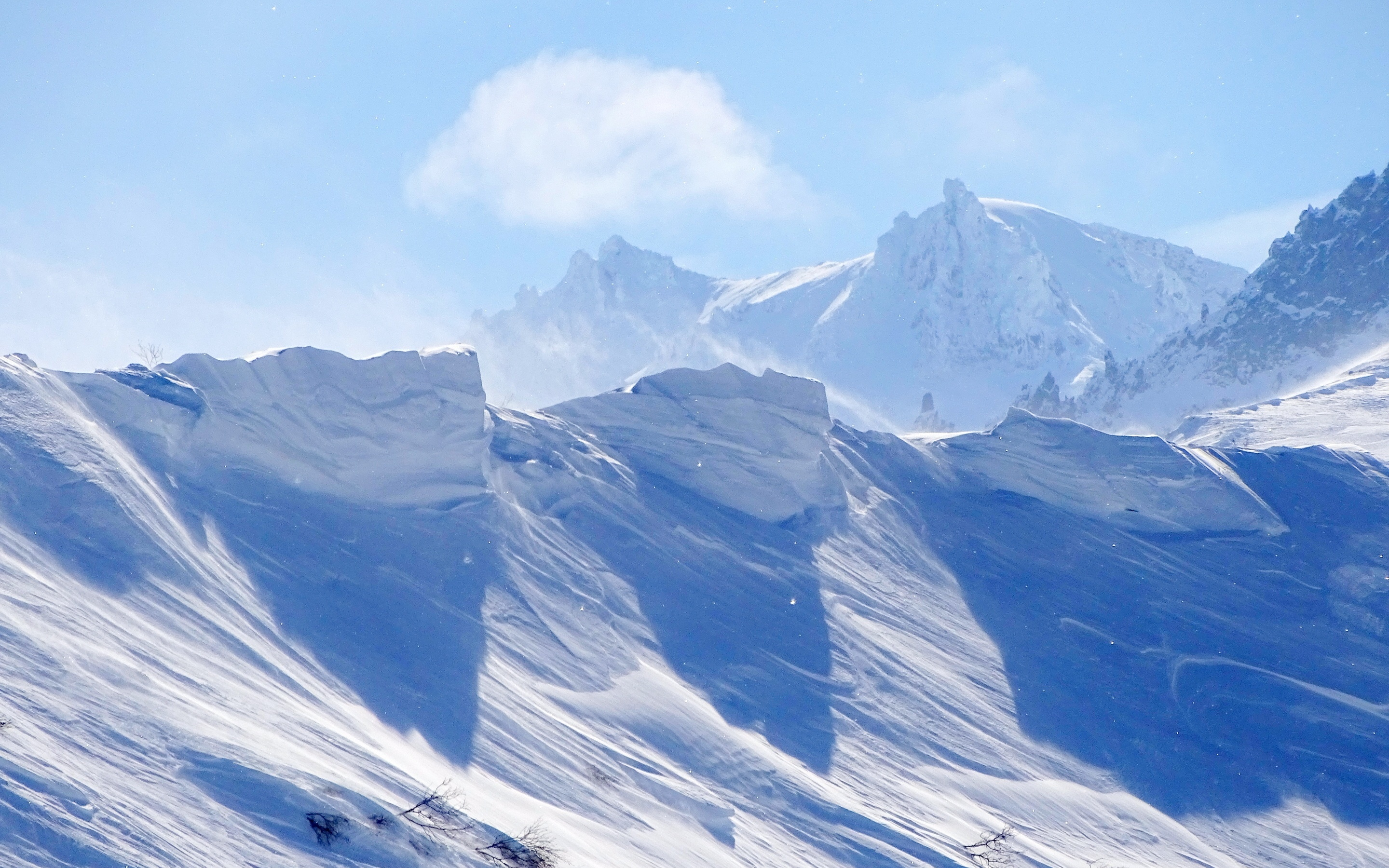 Landscape, winter, snow mountains, 2880x1800 wallpaper