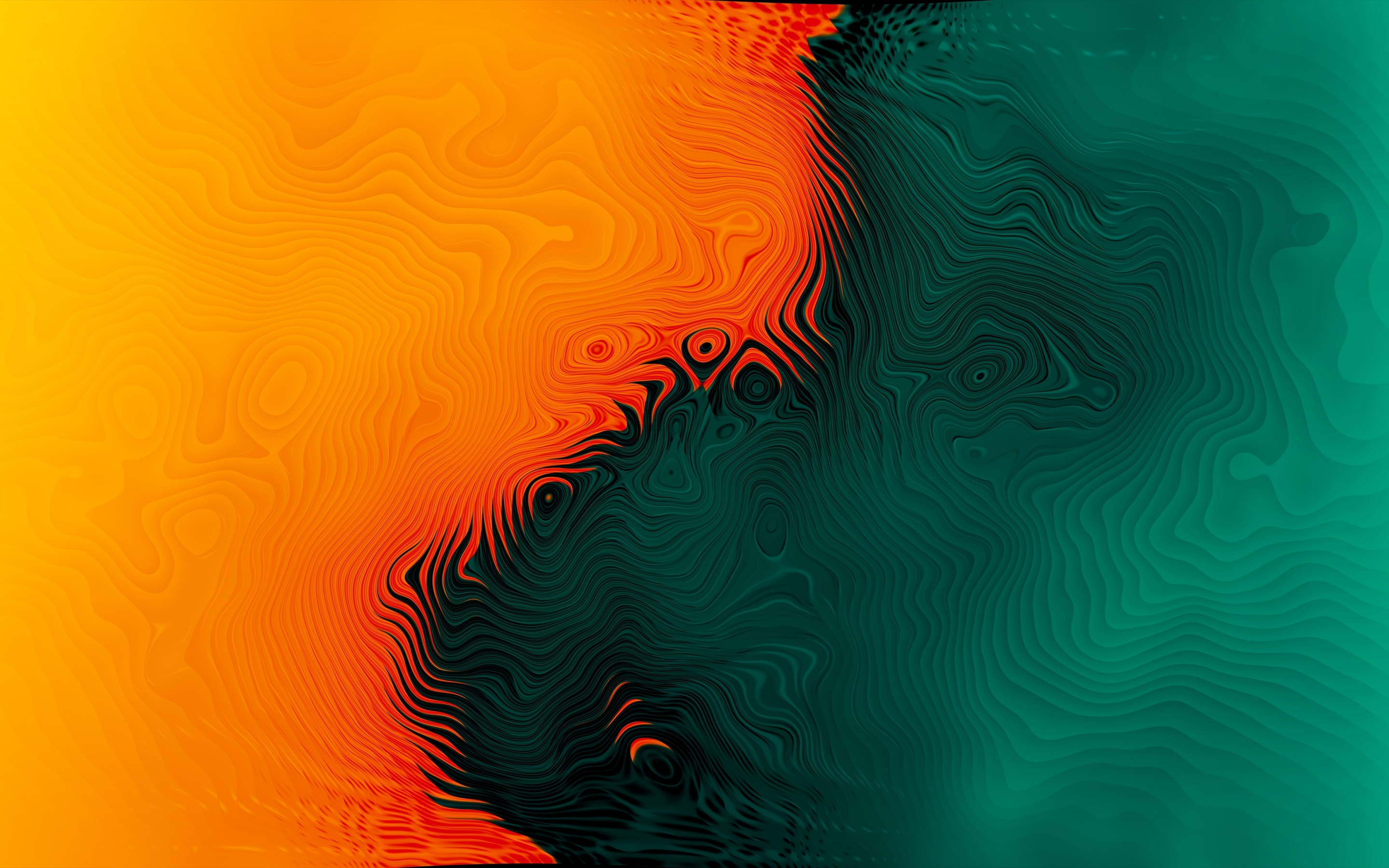 Orange-green match, abstract, 2880x1800 wallpaper