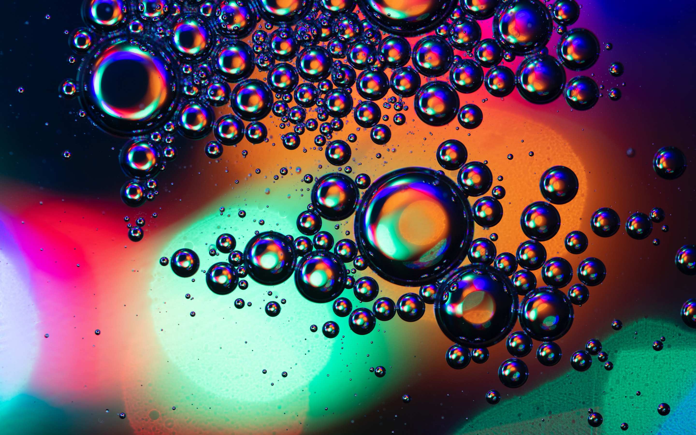 Transparent bubbles, close up, 2880x1800 wallpaper