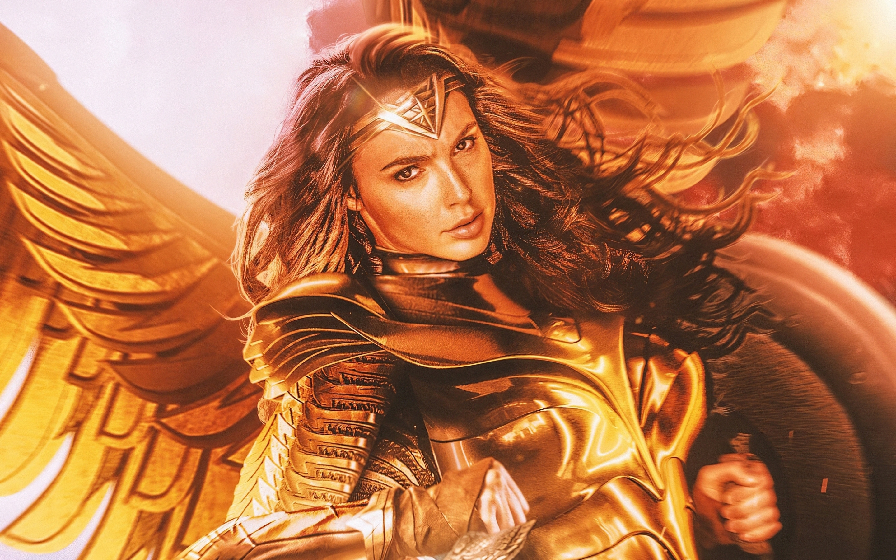 Wonder Woman 1984, golden wings, 2020 movie, 2880x1800 wallpaper