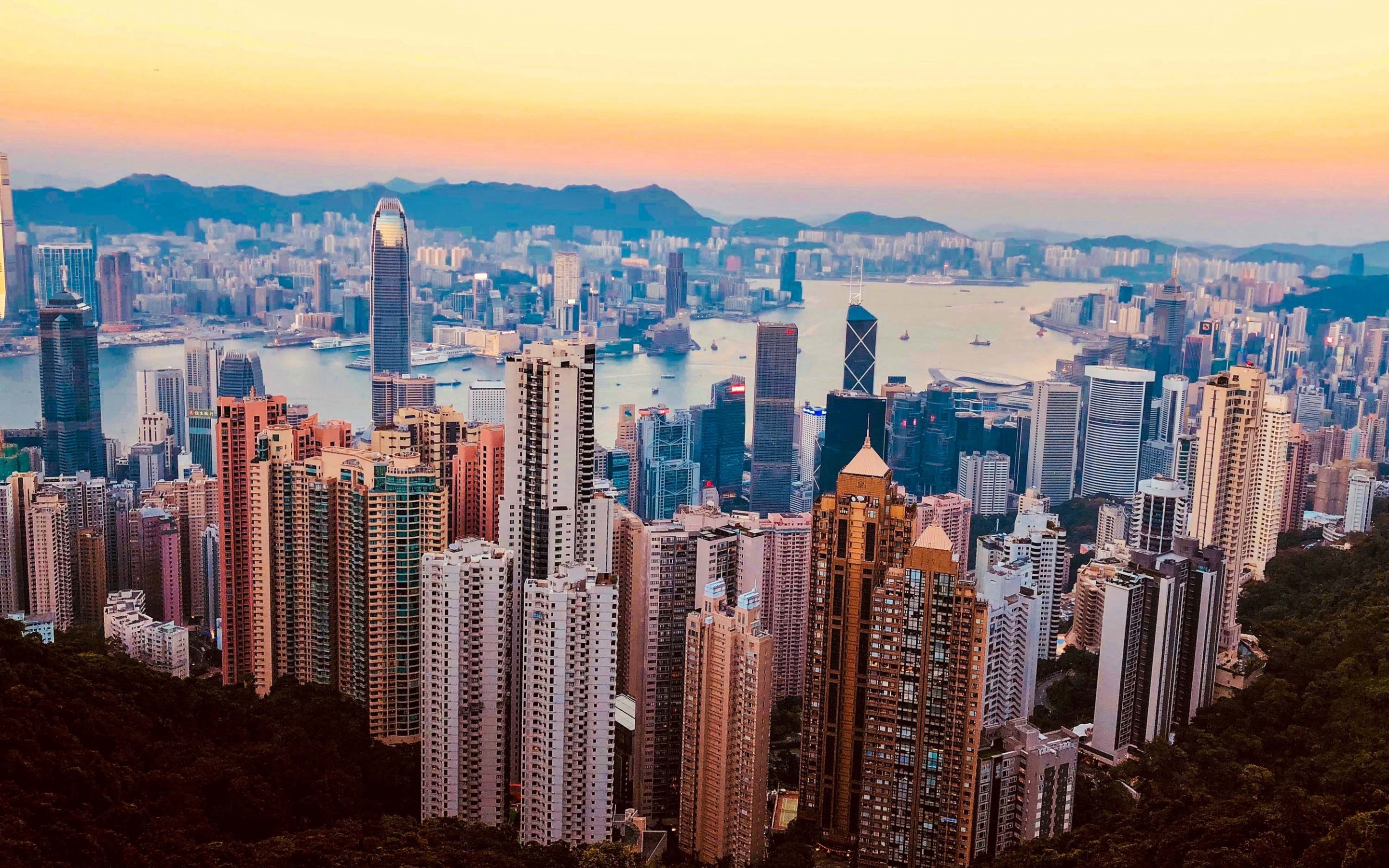 Buildings, cityscape, Hong Kong, skyscrapers, 2880x1800 wallpaper