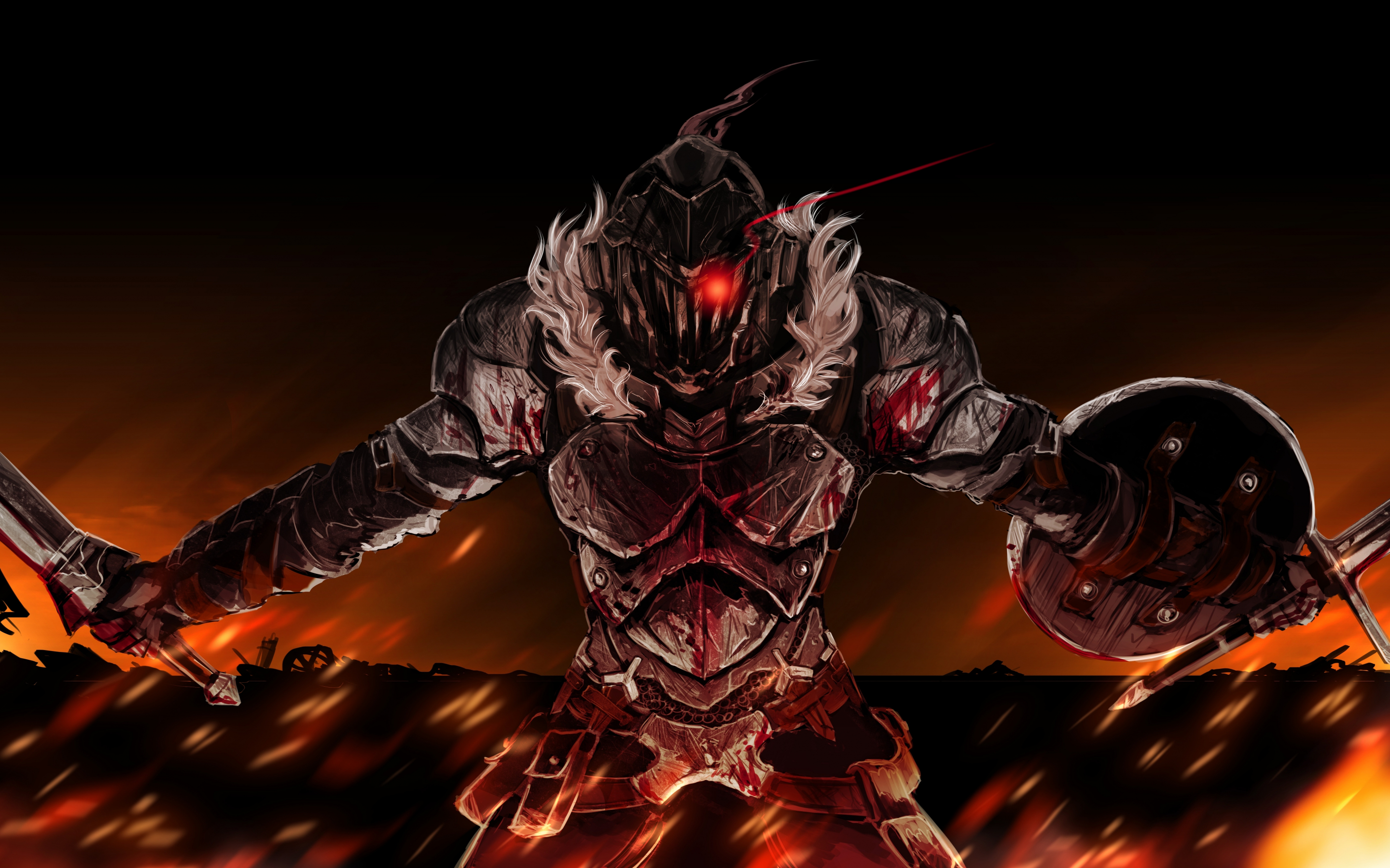 Warrior, anime, armour suit, Goblin Slayer, 2880x1800 wallpaper
