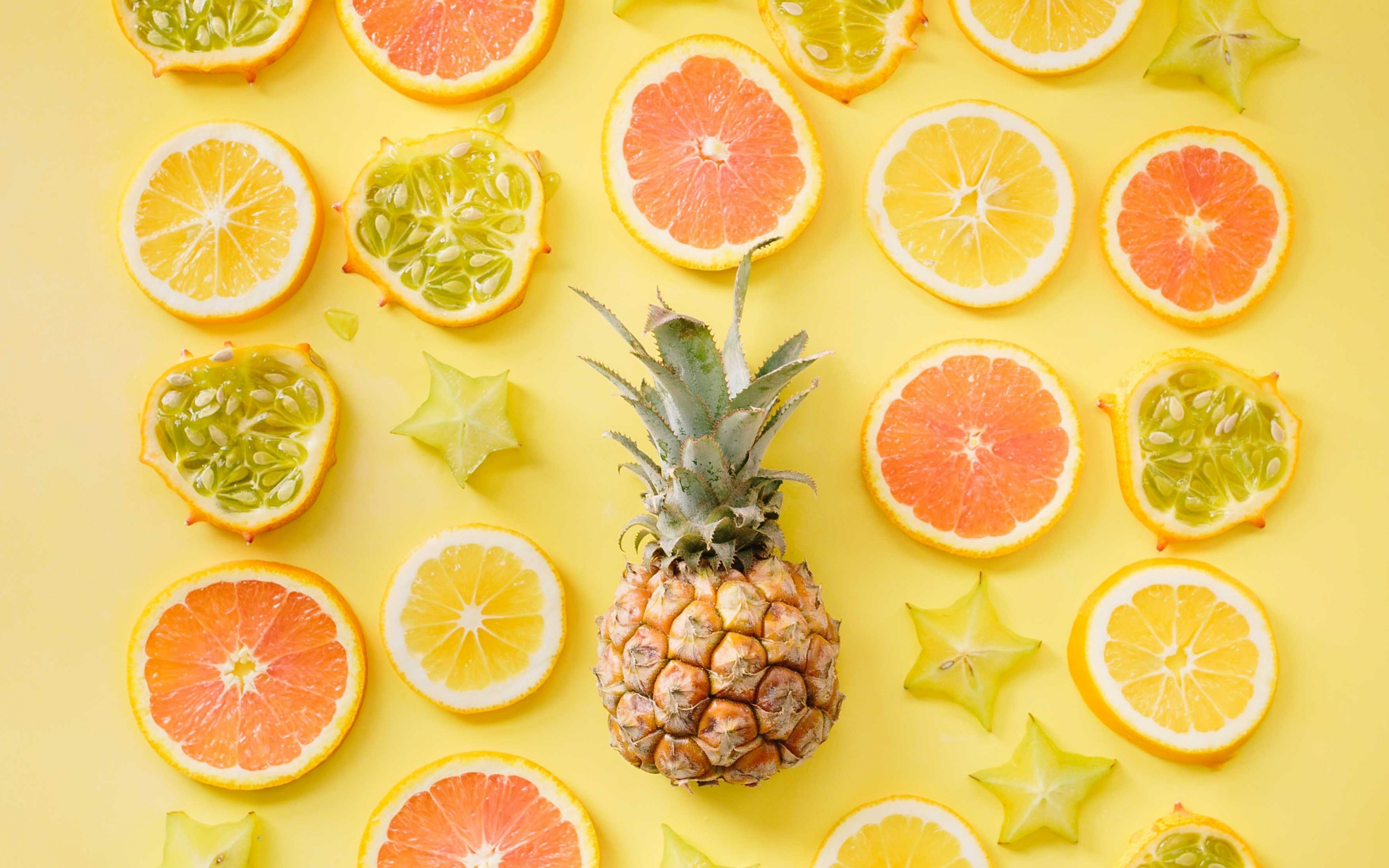 Summer, fruits' slices, citrus fruits, 2880x1800 wallpaper