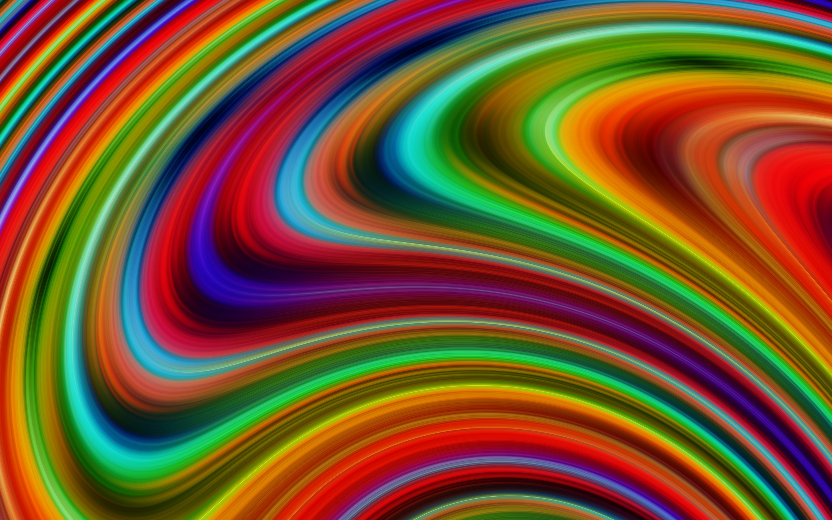 Stains, paint, wavy, colorful curves, 2880x1800 wallpaper