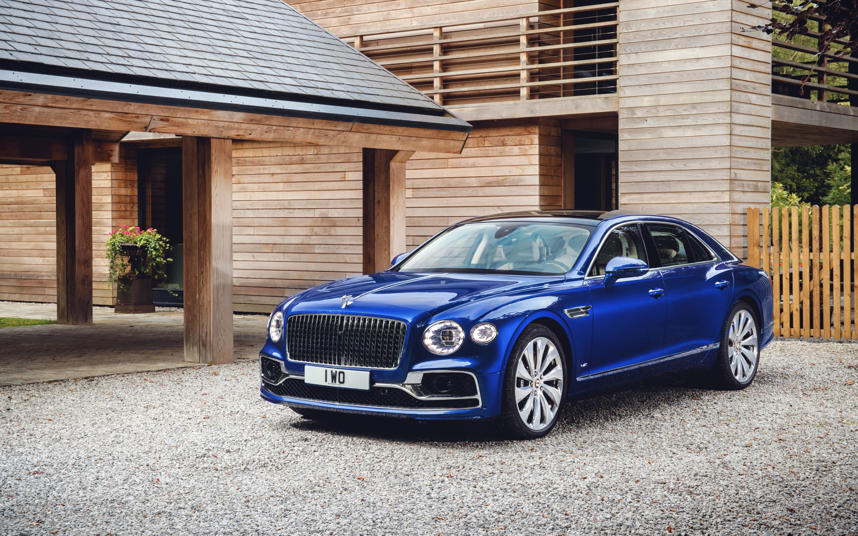 Luxury car, Bentley Flying Spur, blue, 2880x1800 wallpaper