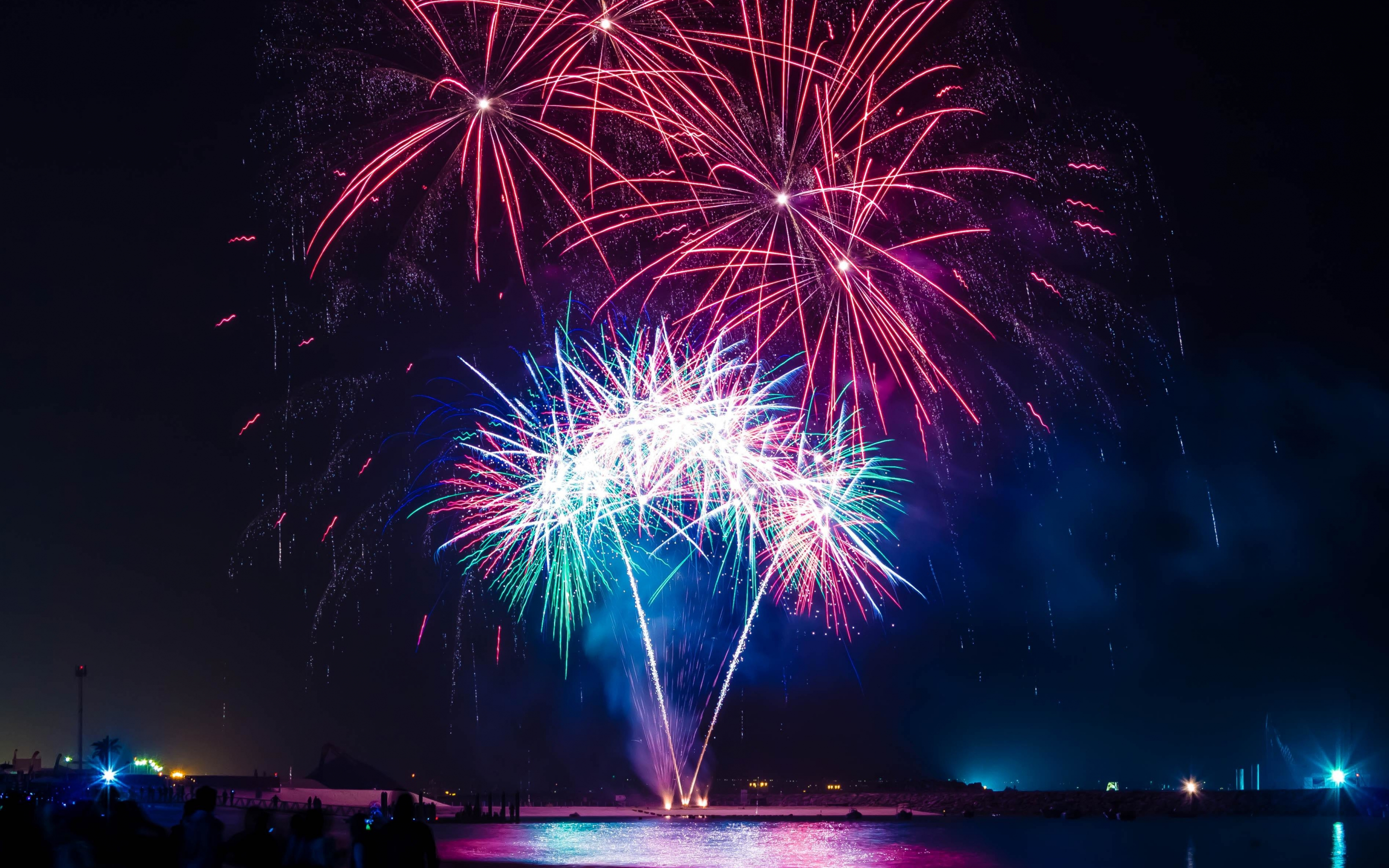 Celebration, fireworks, sky, 2880x1800 wallpaper
