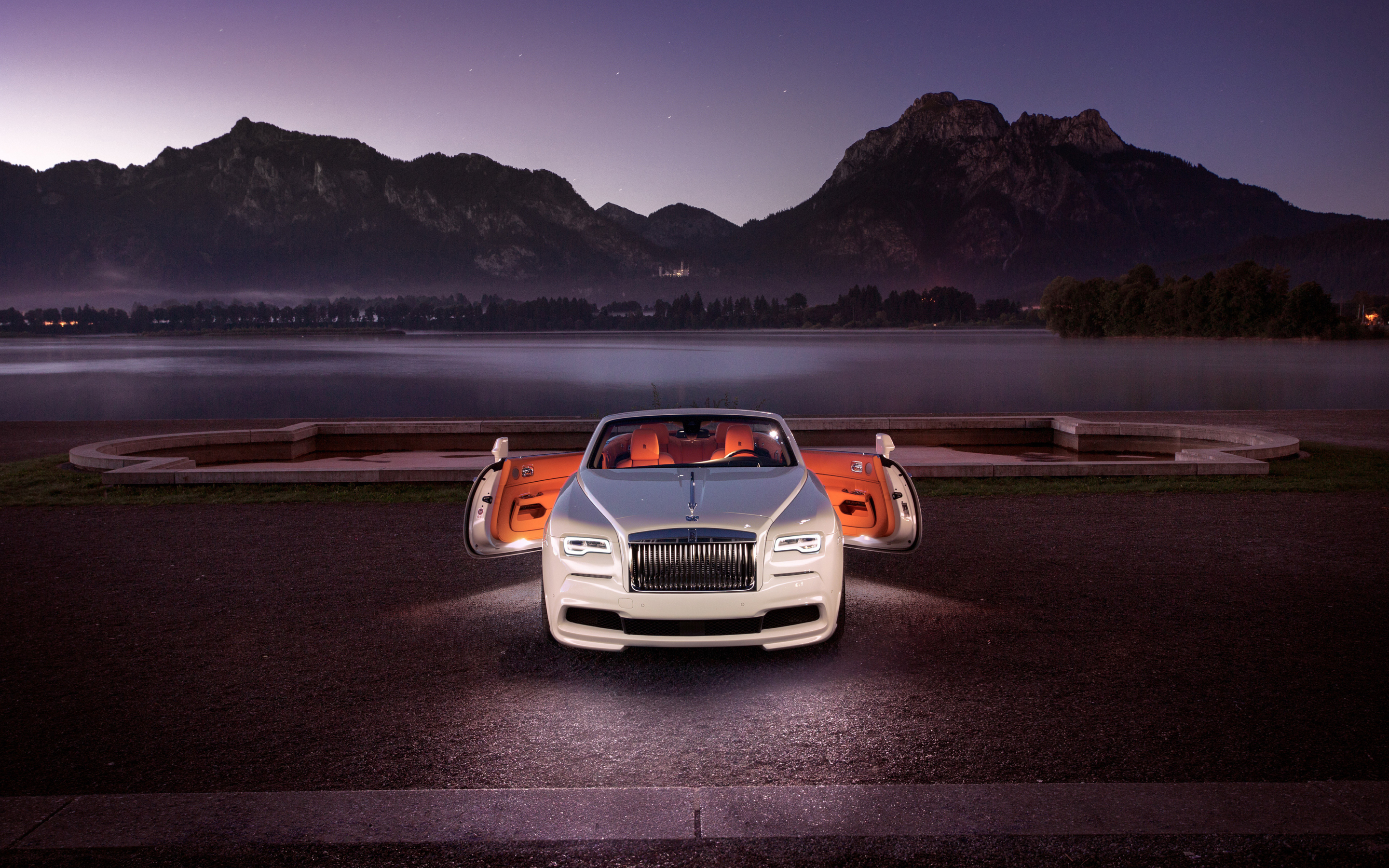 White, Rolls-Royce Dawn, front, 2018, 2880x1800 wallpaper