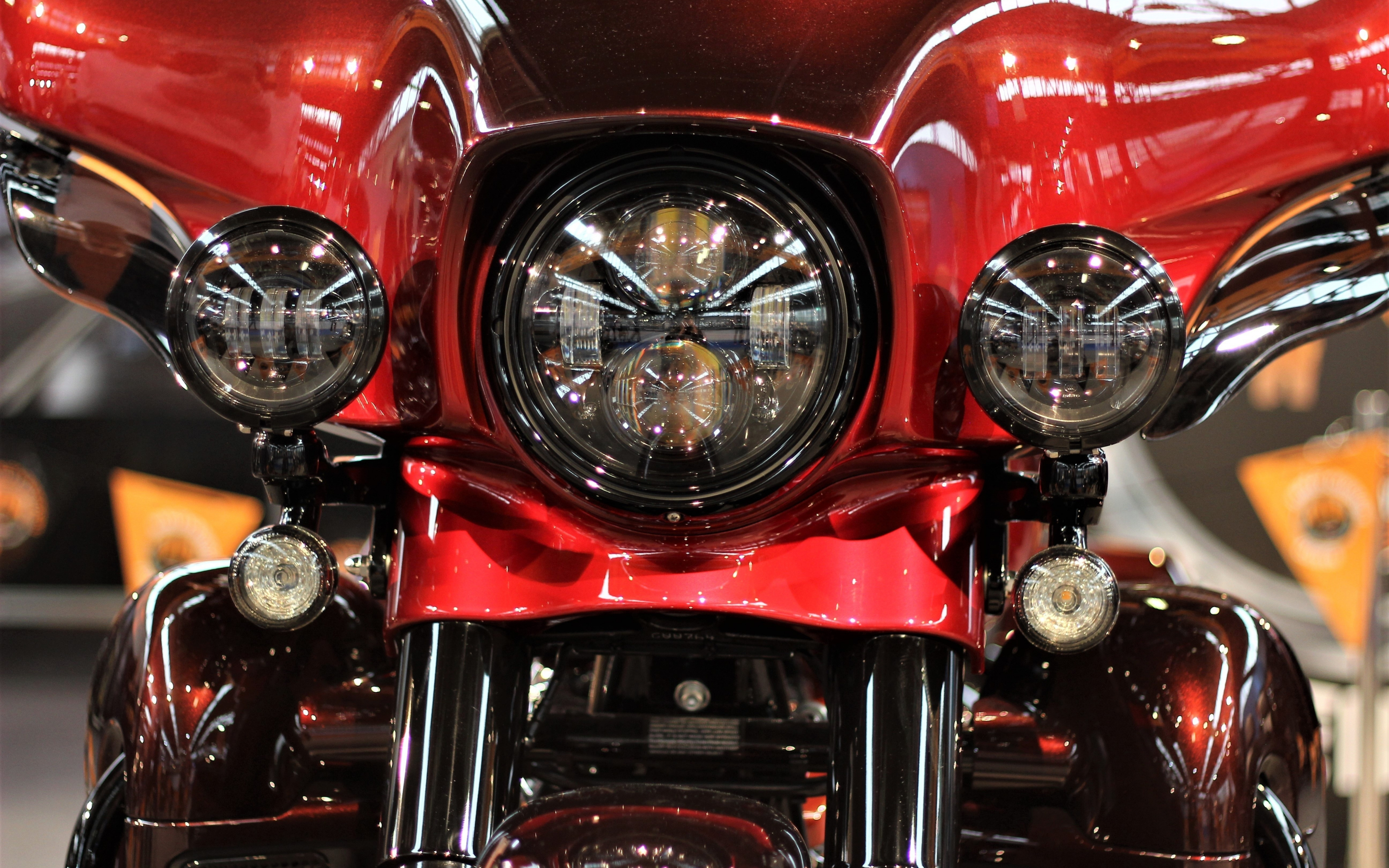 Harley-Davidson, motorcycle, headlight, 2880x1800 wallpaper