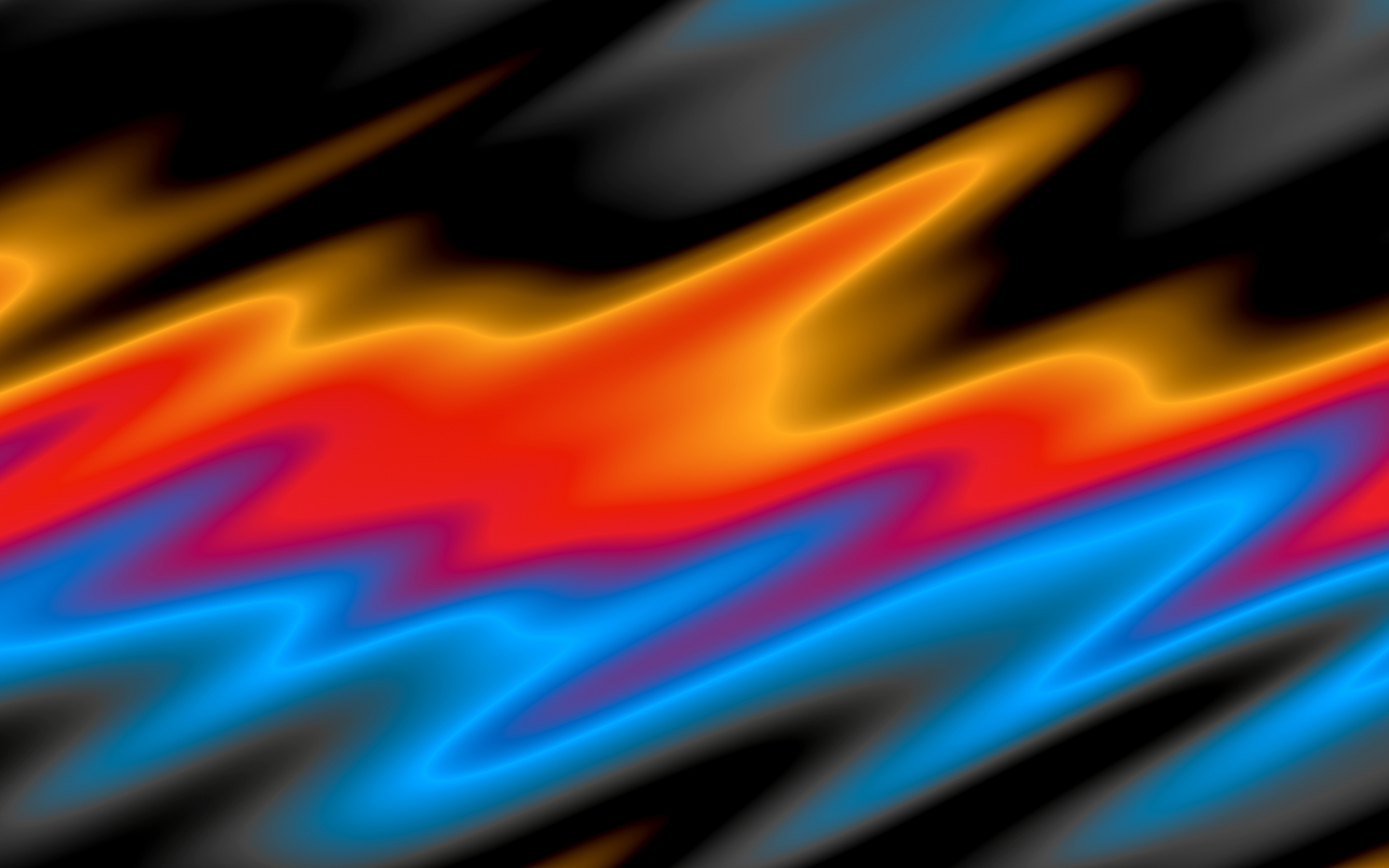Abstract, colorful wavy and blurry surface, 2880x1800 wallpaper