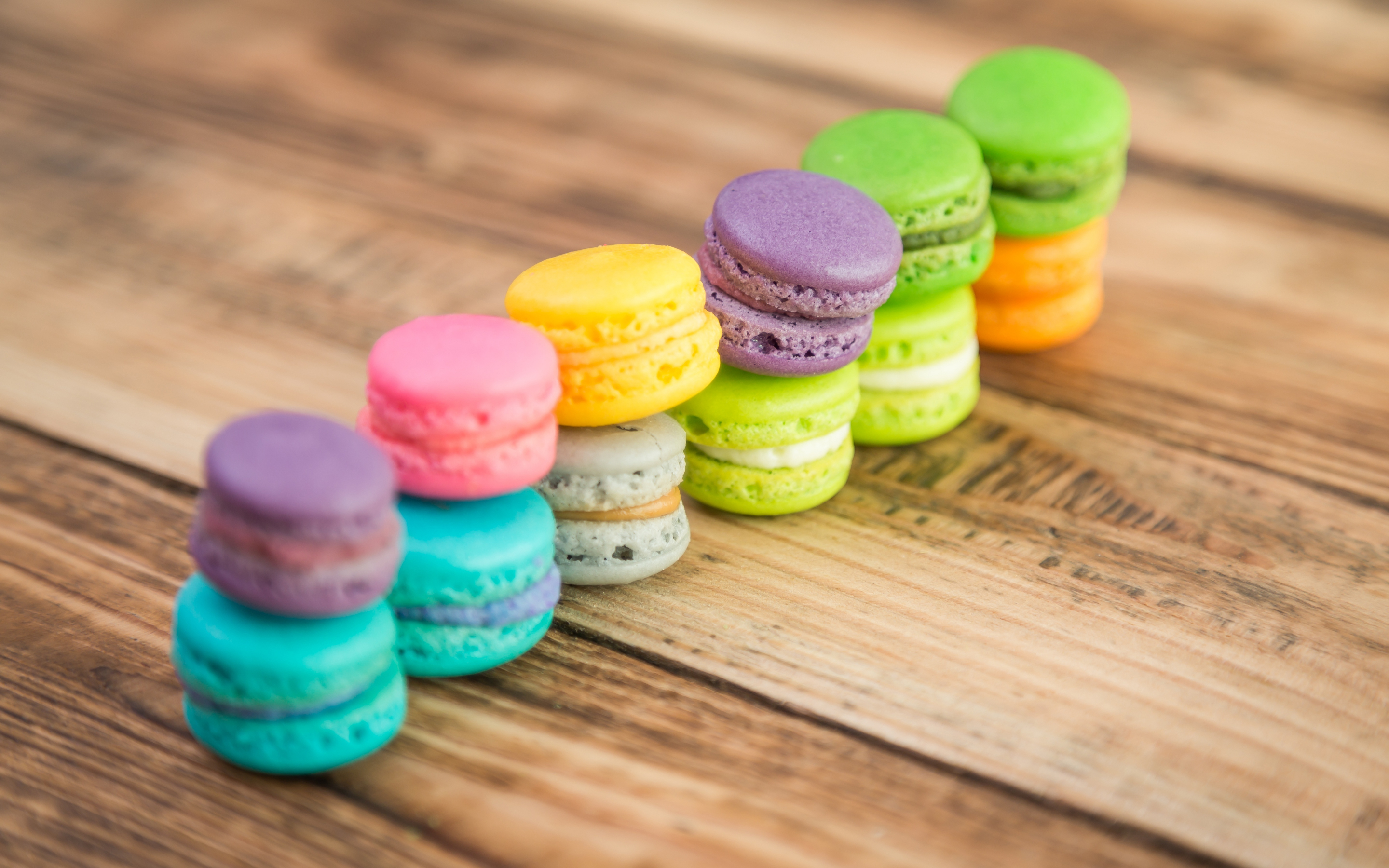 Sweets, colorful, arranged, macarons, 2880x1800 wallpaper