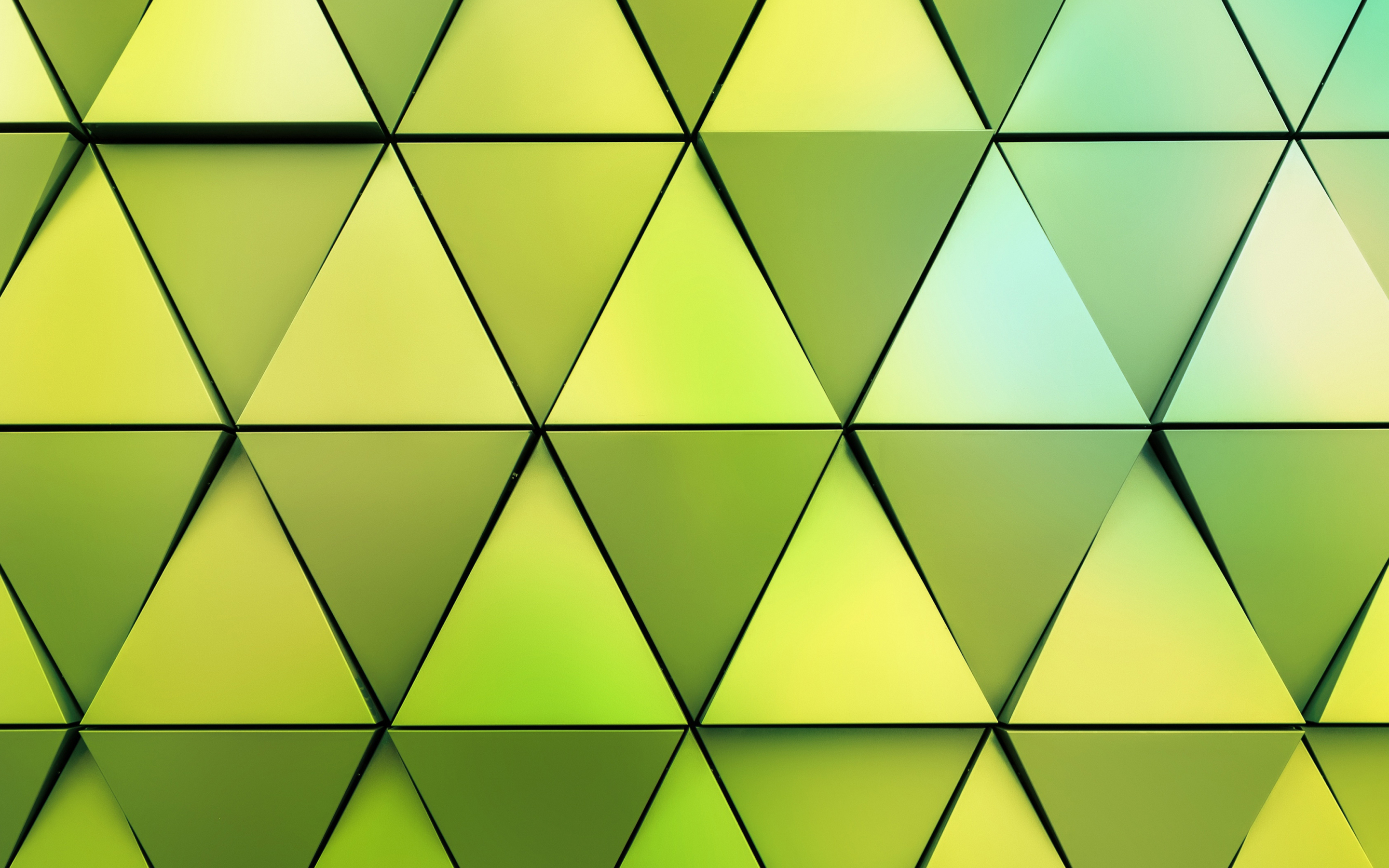 Green glowing texture, triangles, pattern, 2880x1800 wallpaper