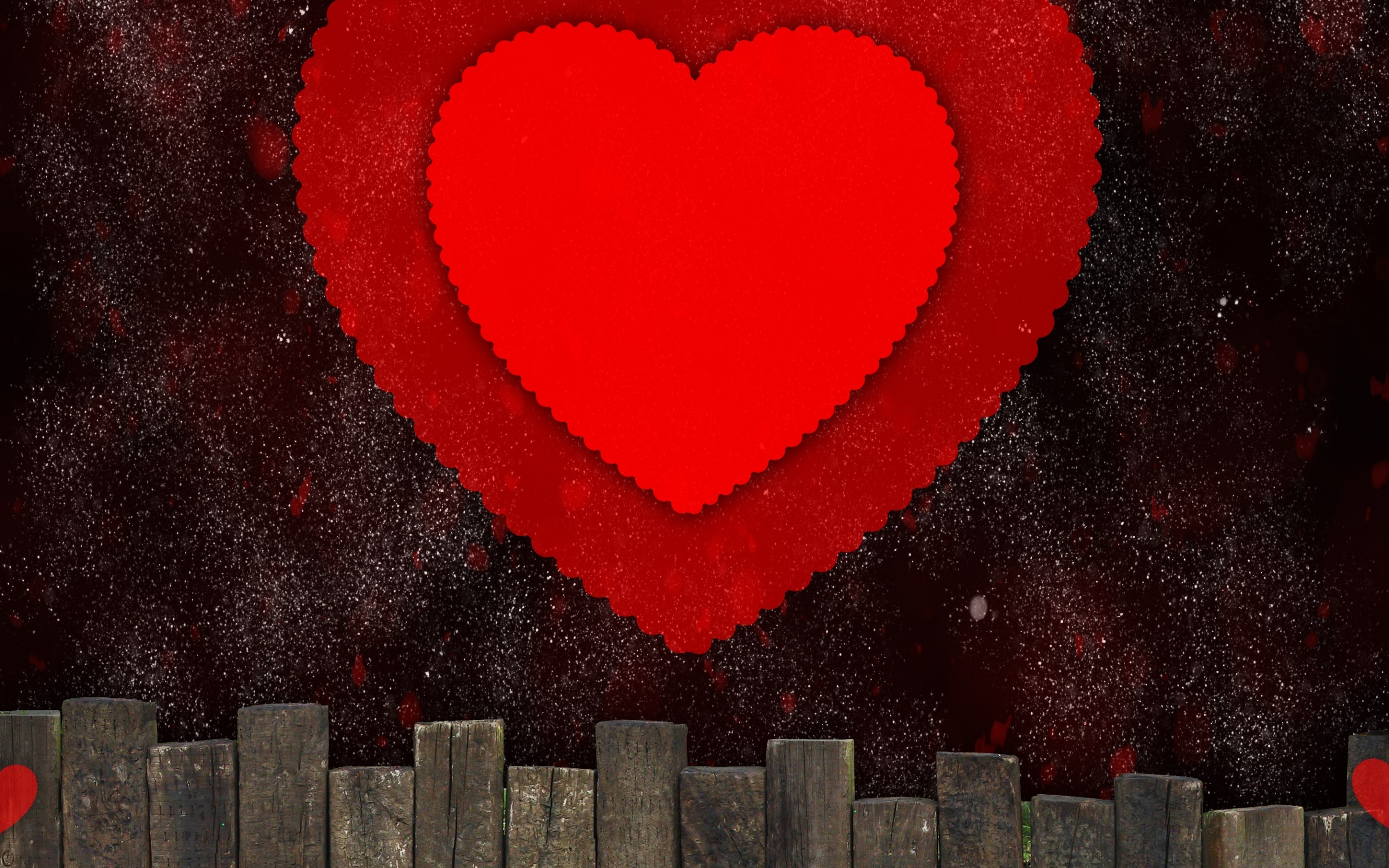 Red heart, digital art, abstract, 2880x1800 wallpaper