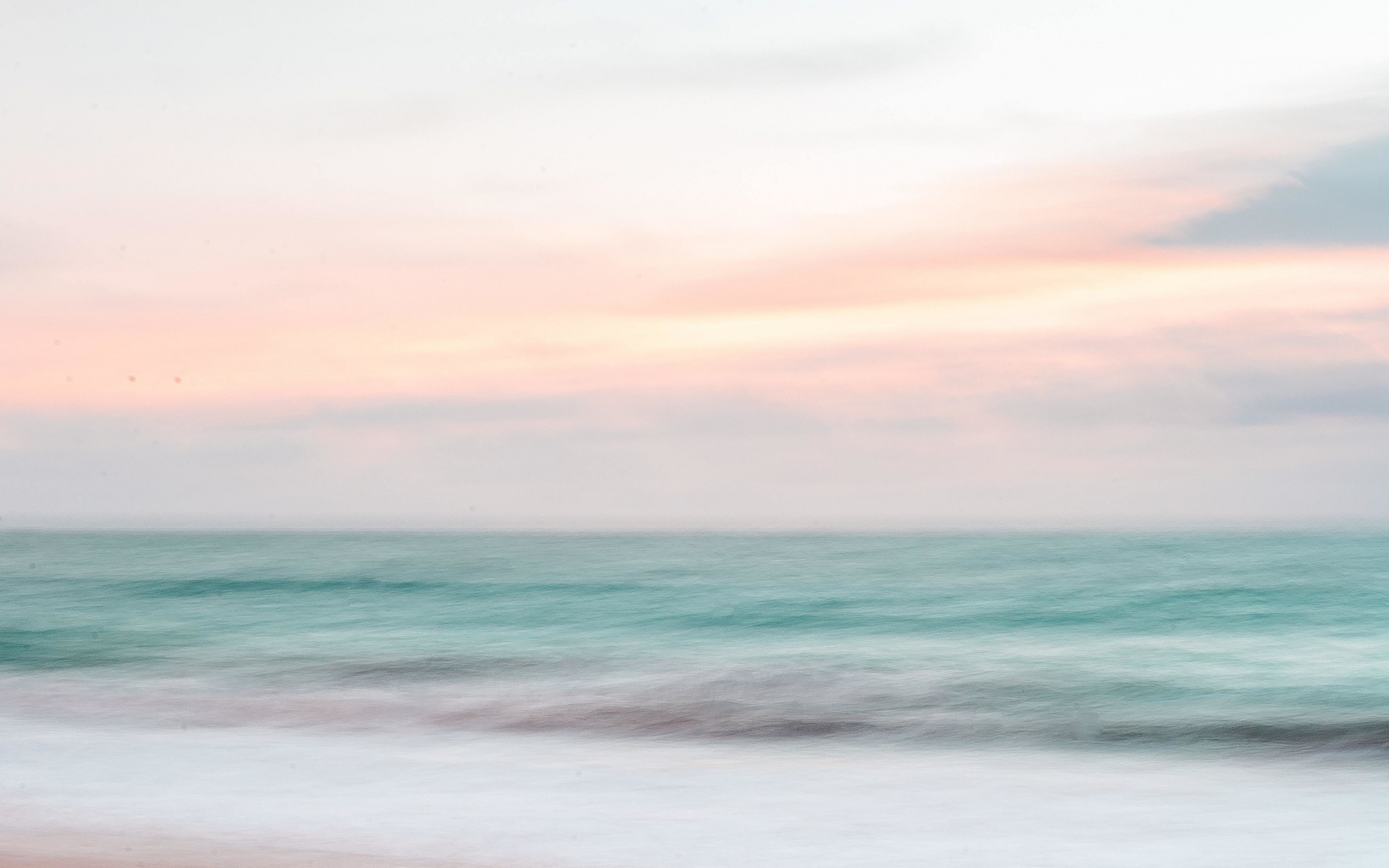 Blur, seashore, seawaves, 2880x1800 wallpaper