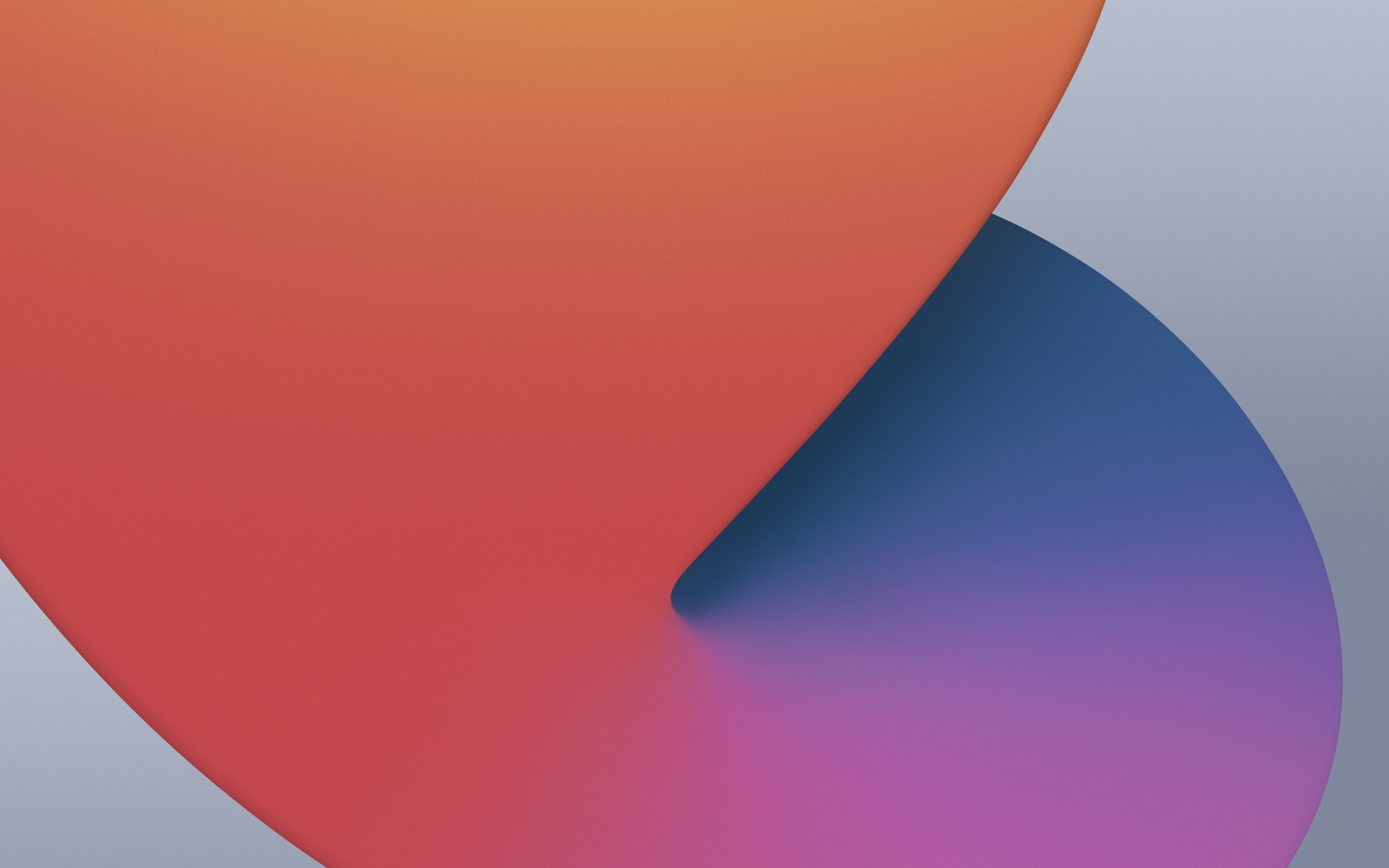 Orange-pink-blue shape, iPad OS 14, 2880x1800 wallpaper