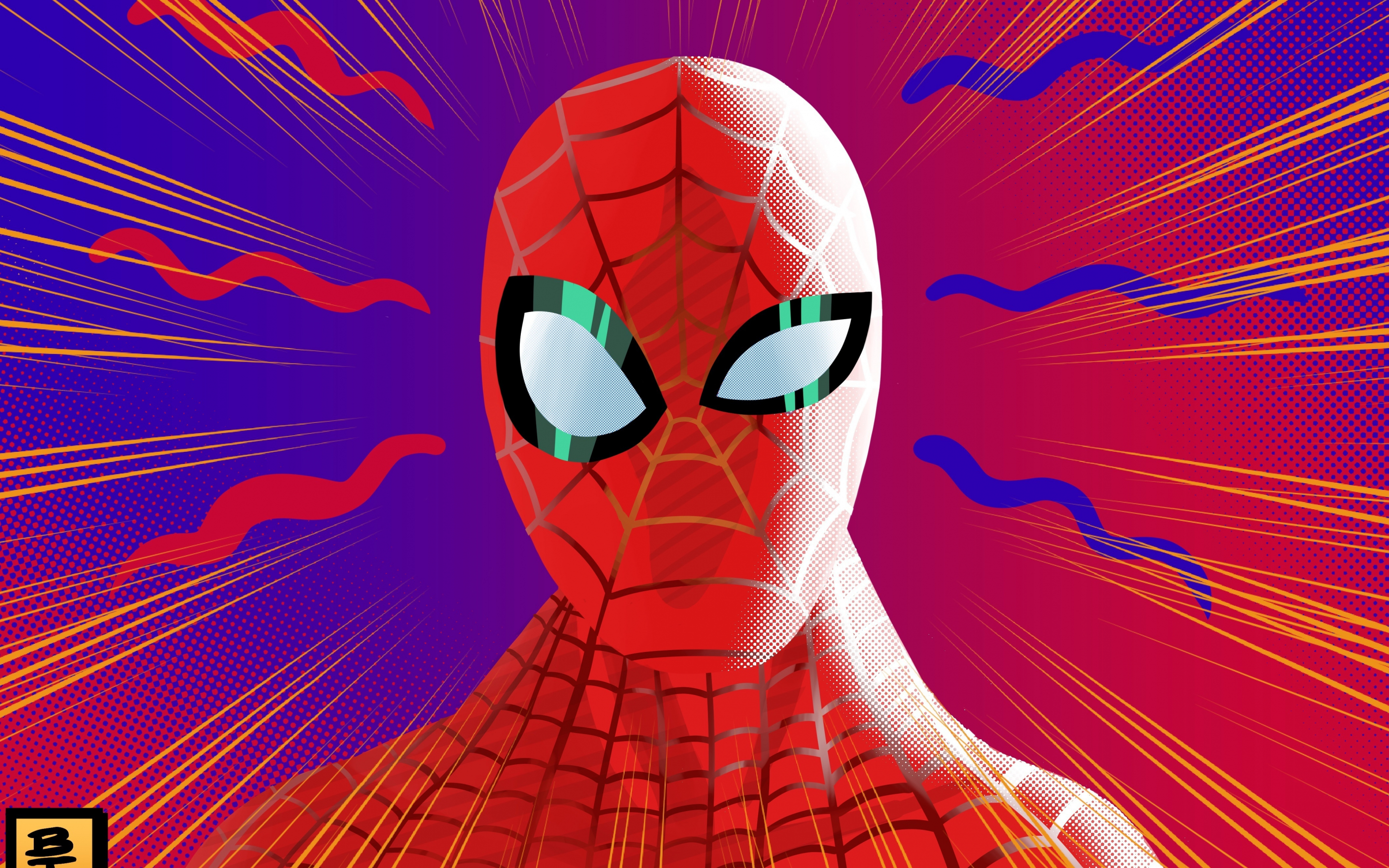 Spider-man, spider-sense, abstract, art, 2880x1800 wallpaper