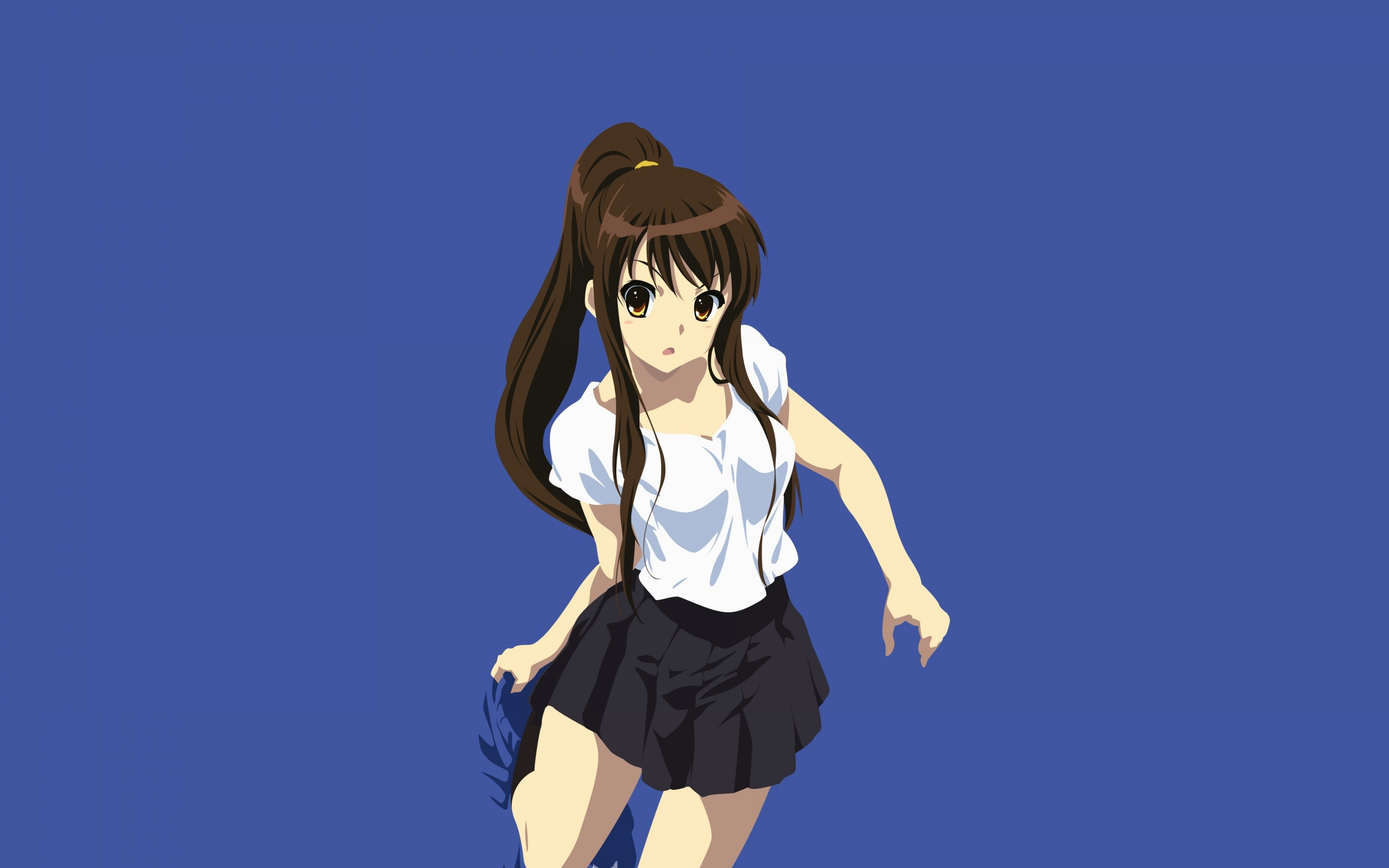 Cute, anime girl, minimal, Haruhi Suzumiya, 2880x1800 wallpaper