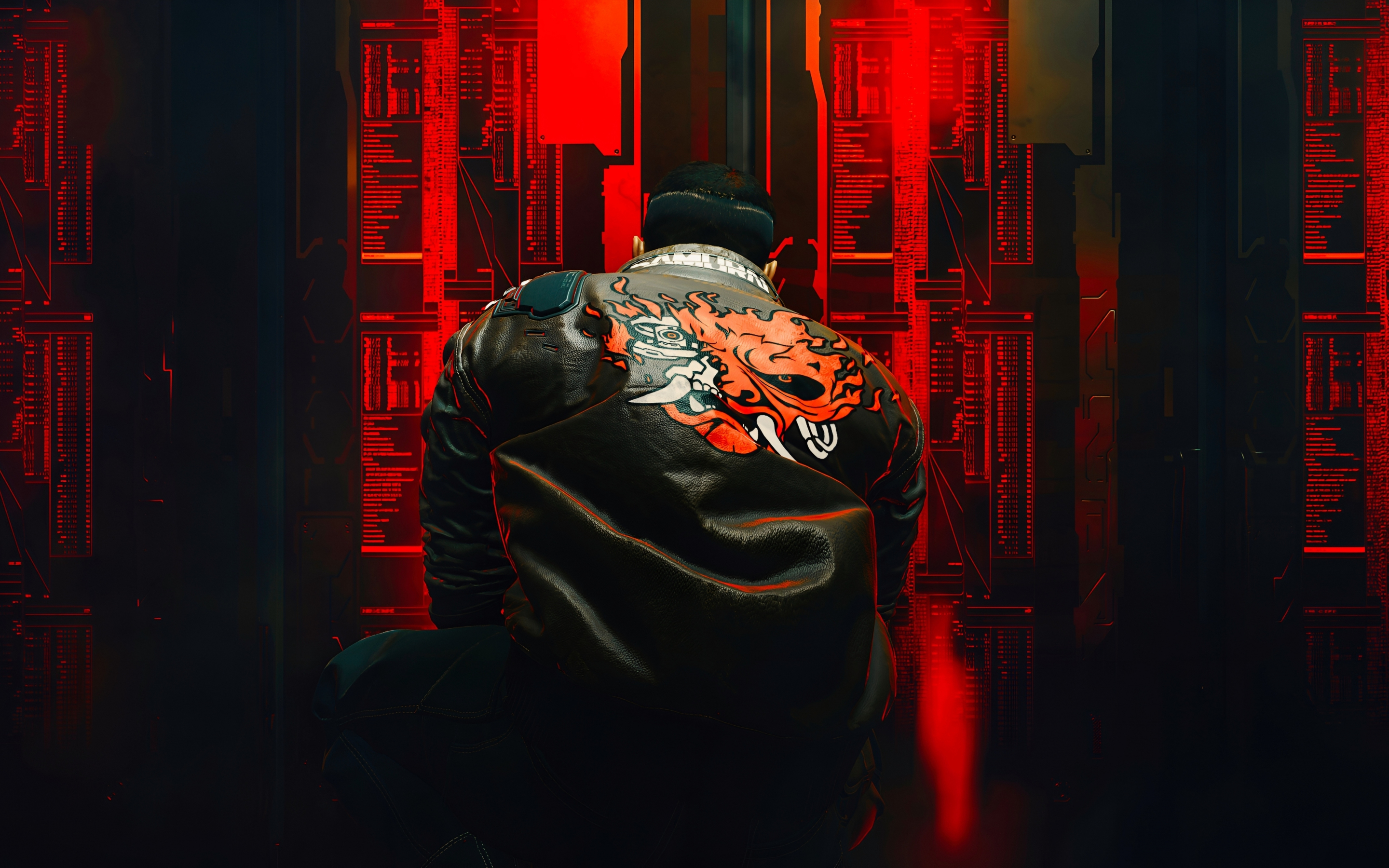 Samurai print on jacket, Cyberpunk 2077, game, 2880x1800 wallpaper