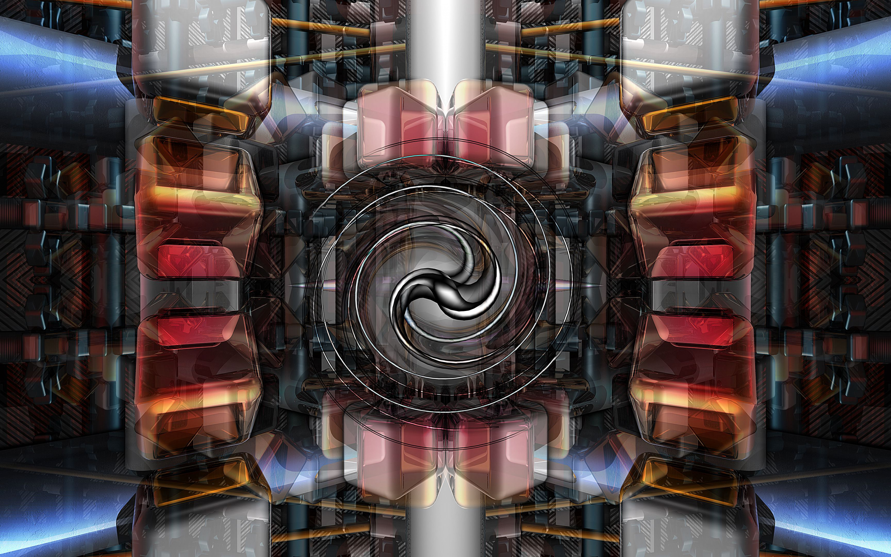 Spiral, black, abstraction, pattern, 2880x1800 wallpaper