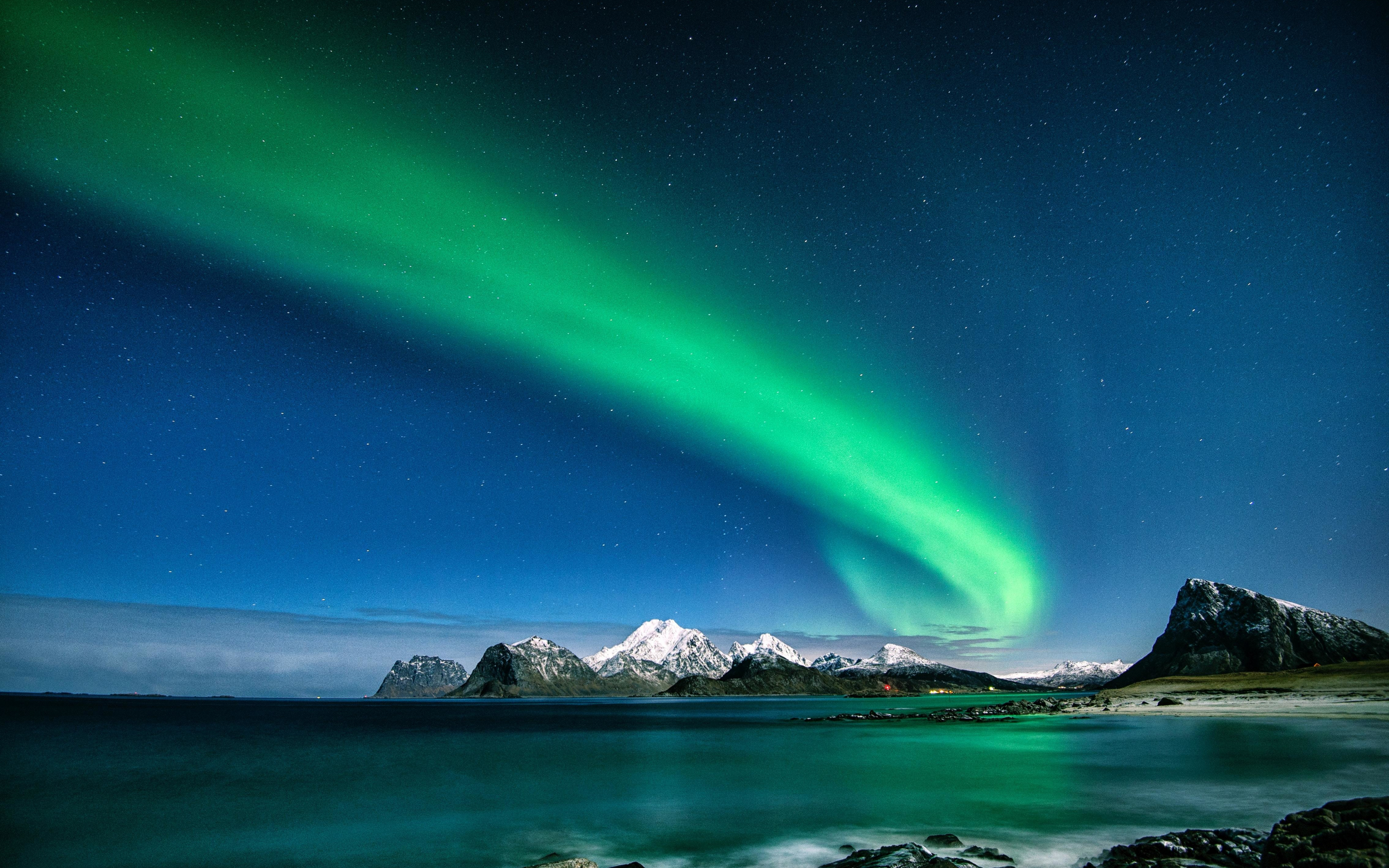 Arctic, Aurora, night, colorful, sky, night, 2880x1800 wallpaper