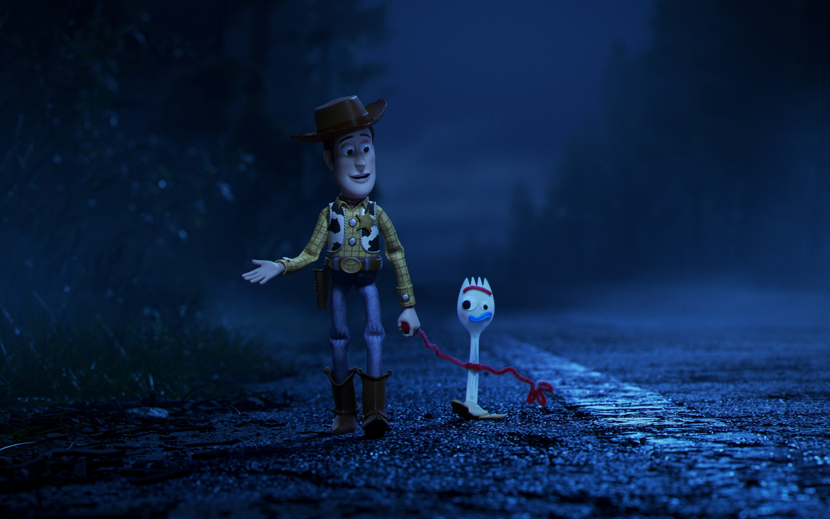 2019 movie, Toy Story 4, night out, walk, 2880x1800 wallpaper