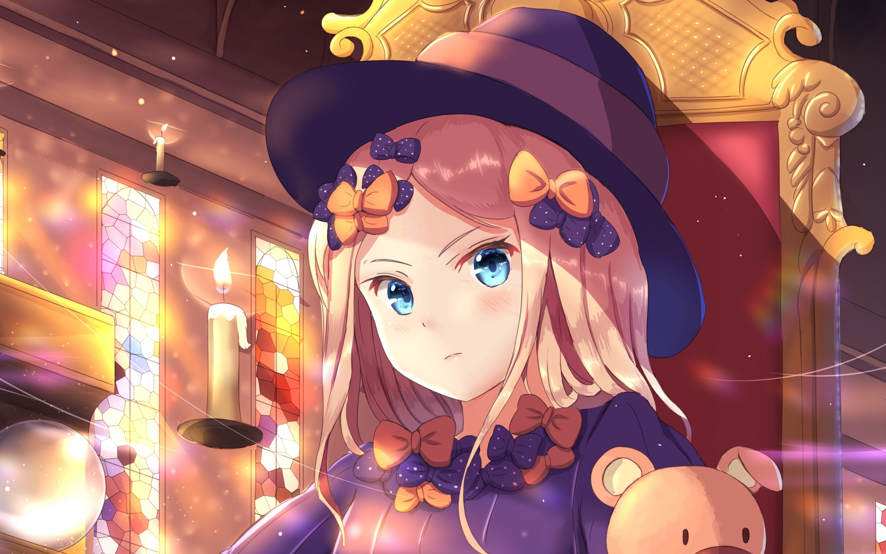 Fate series, anime girl, blue eyes, beautiful, 2880x1800 wallpaper
