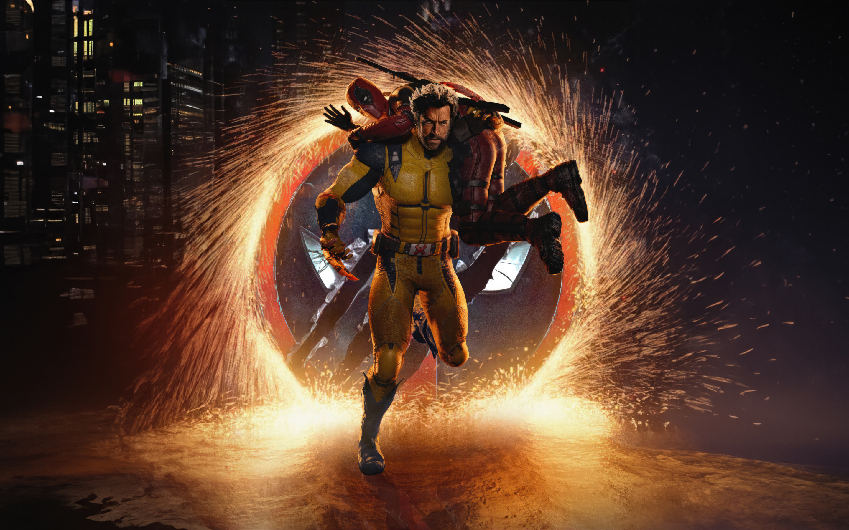 Deadpool and Wolverine, Deadpool 3 movie, 2023, portal, 2880x1800 wallpaper