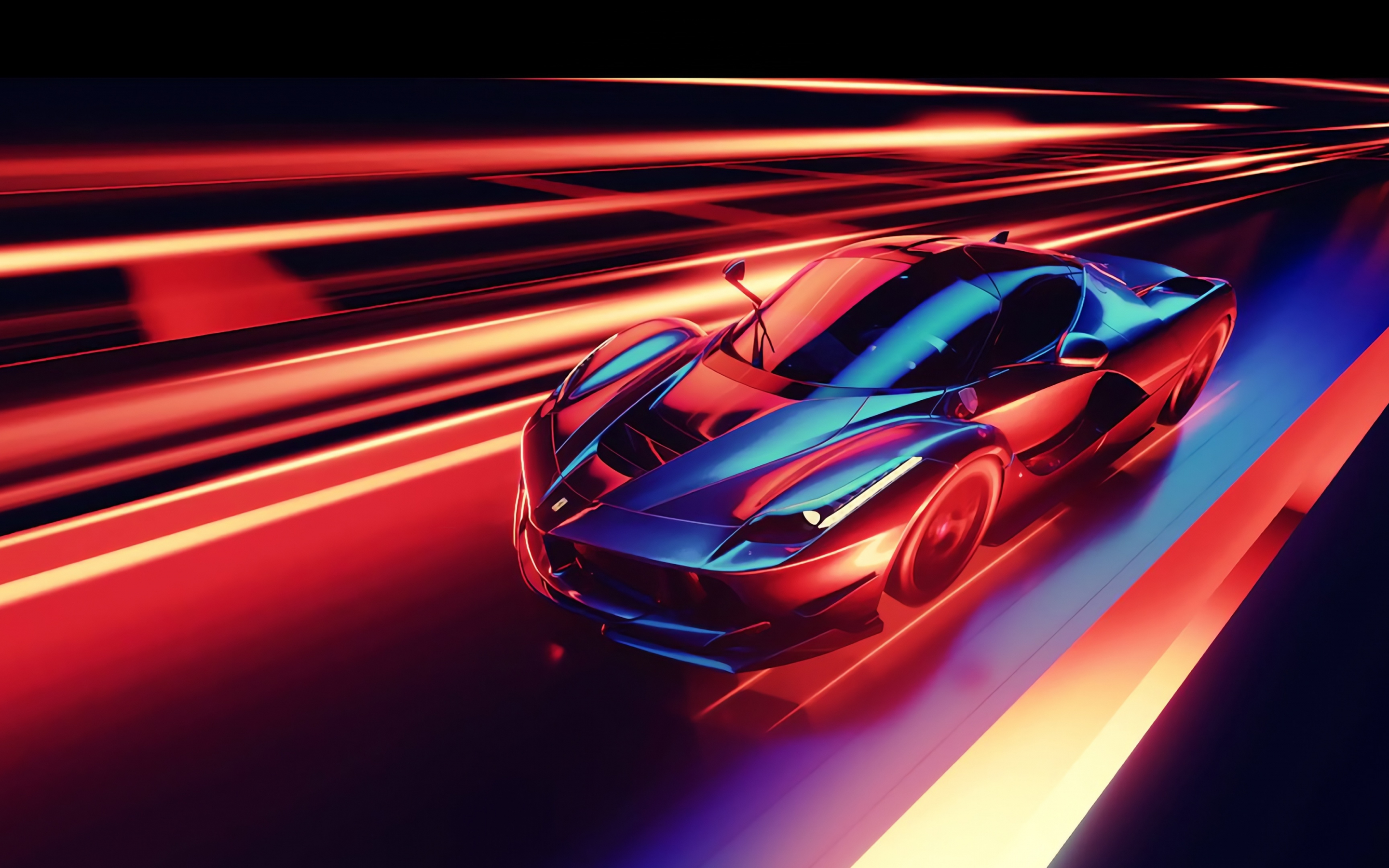 CGI art, Ferrari, sports car, 2880x1800 wallpaper