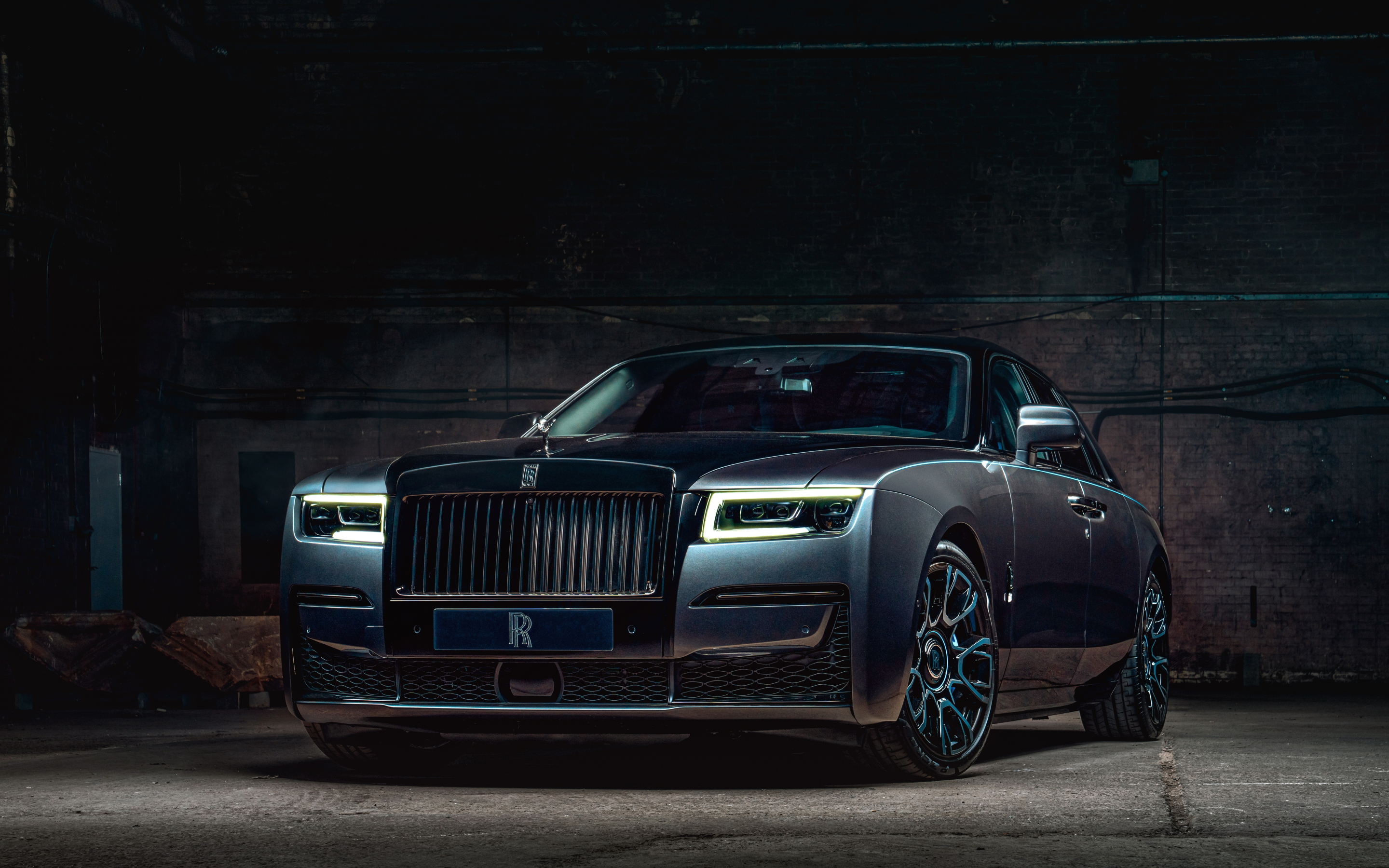 2021, Black Rolls-Royce Ghost, luxury car, 2880x1800 wallpaper