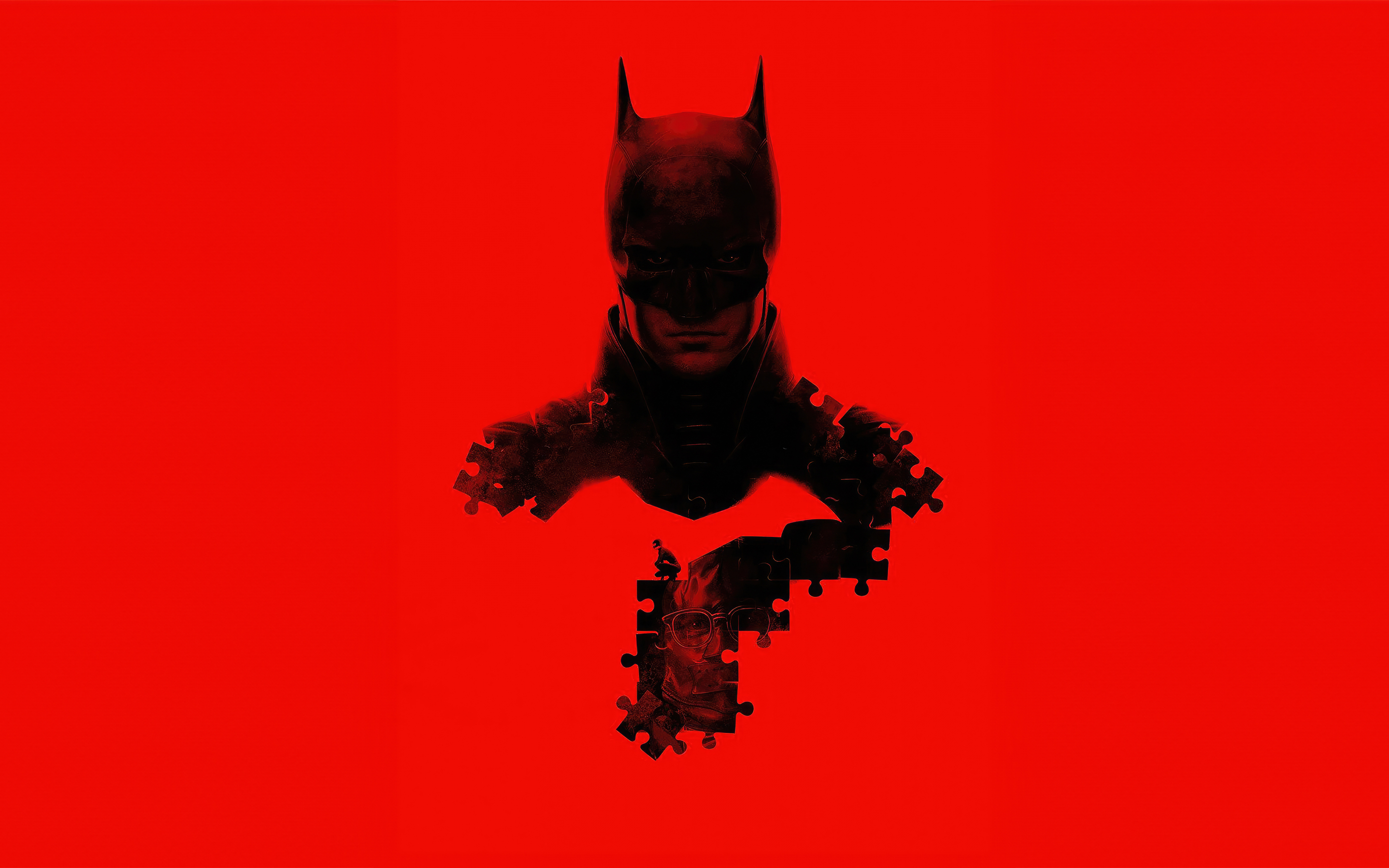 The Batman, red poster, question mark, 2880x1800 wallpaper