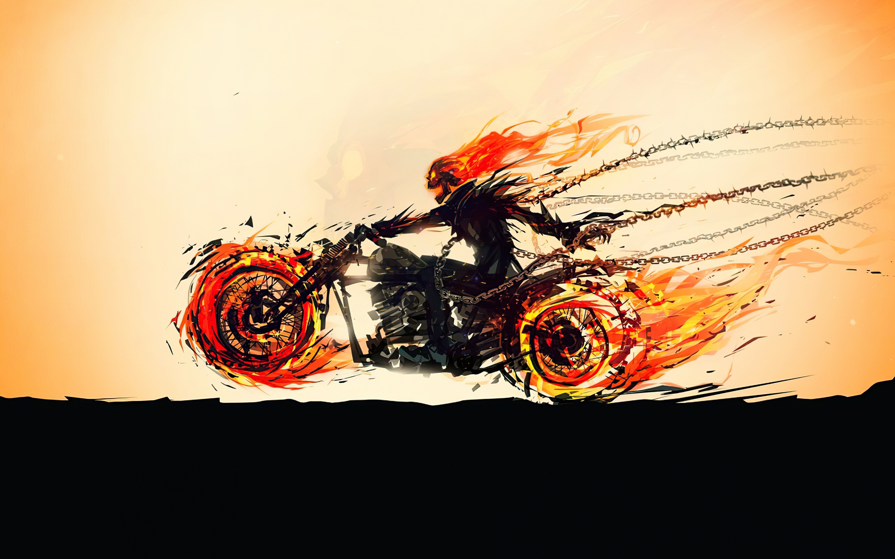 Marvel artwork, superhero, Ghost Rider, 2880x1800 wallpaper