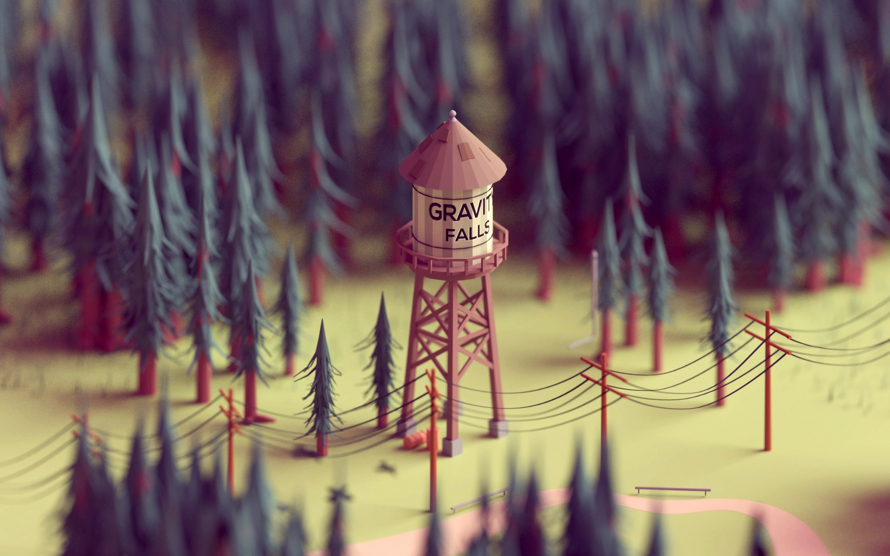 Tower, forest, Gravity Falls, 2880x1800 wallpaper