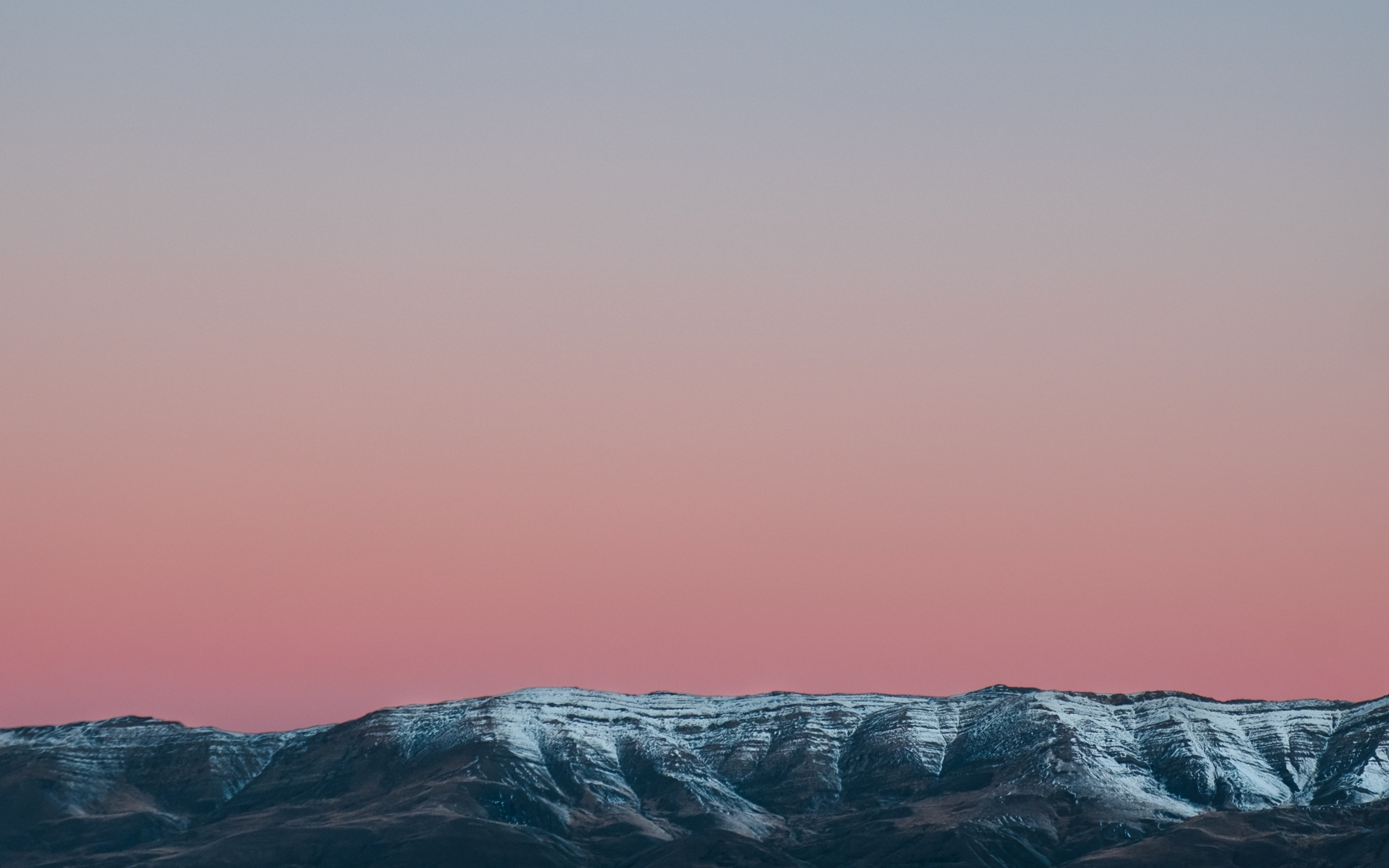 Sunset, minimal, mountains, sky, 2880x1800 wallpaper