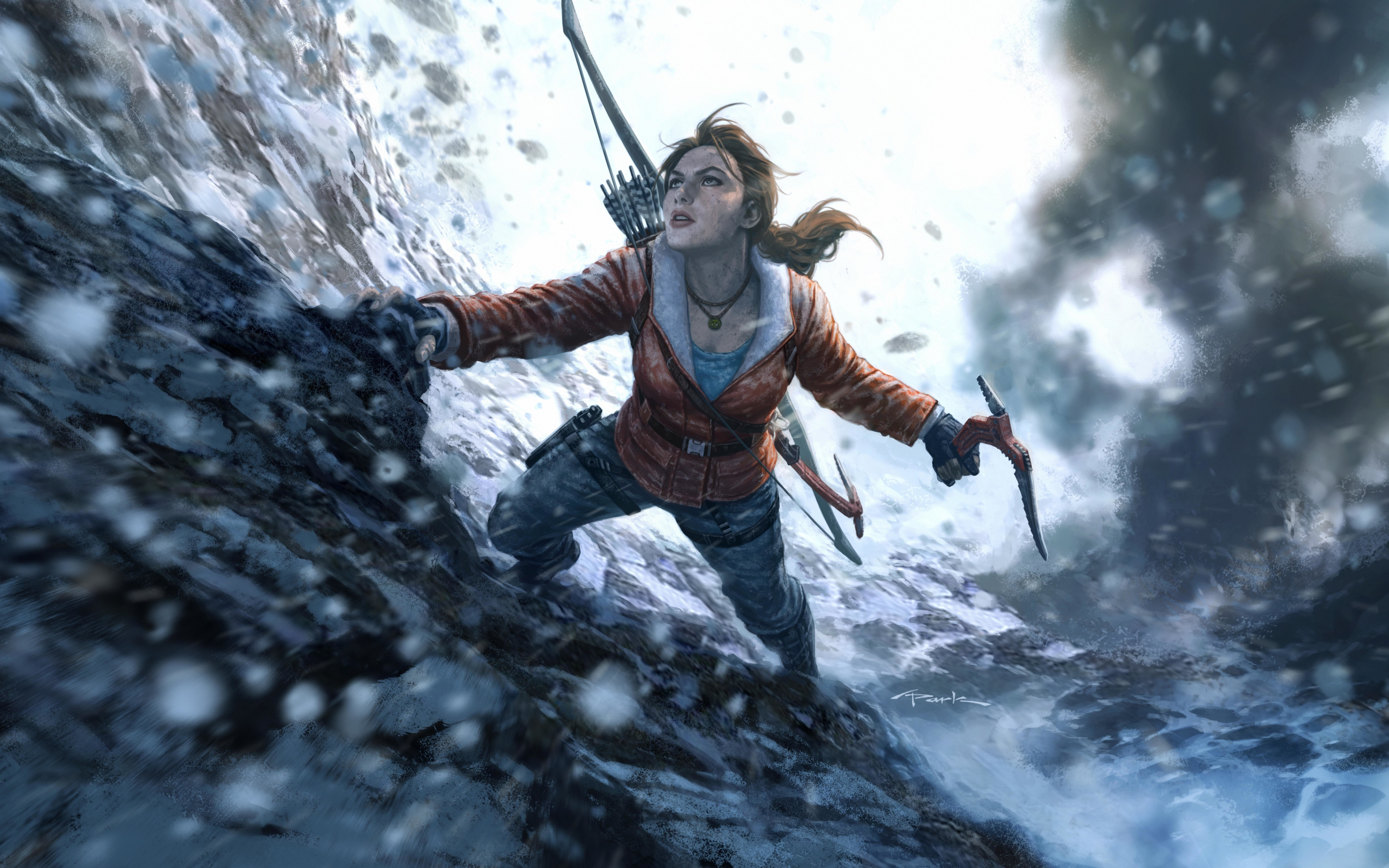 Video game, Tomb Raider, mountain climbing, 2880x1800 wallpaper