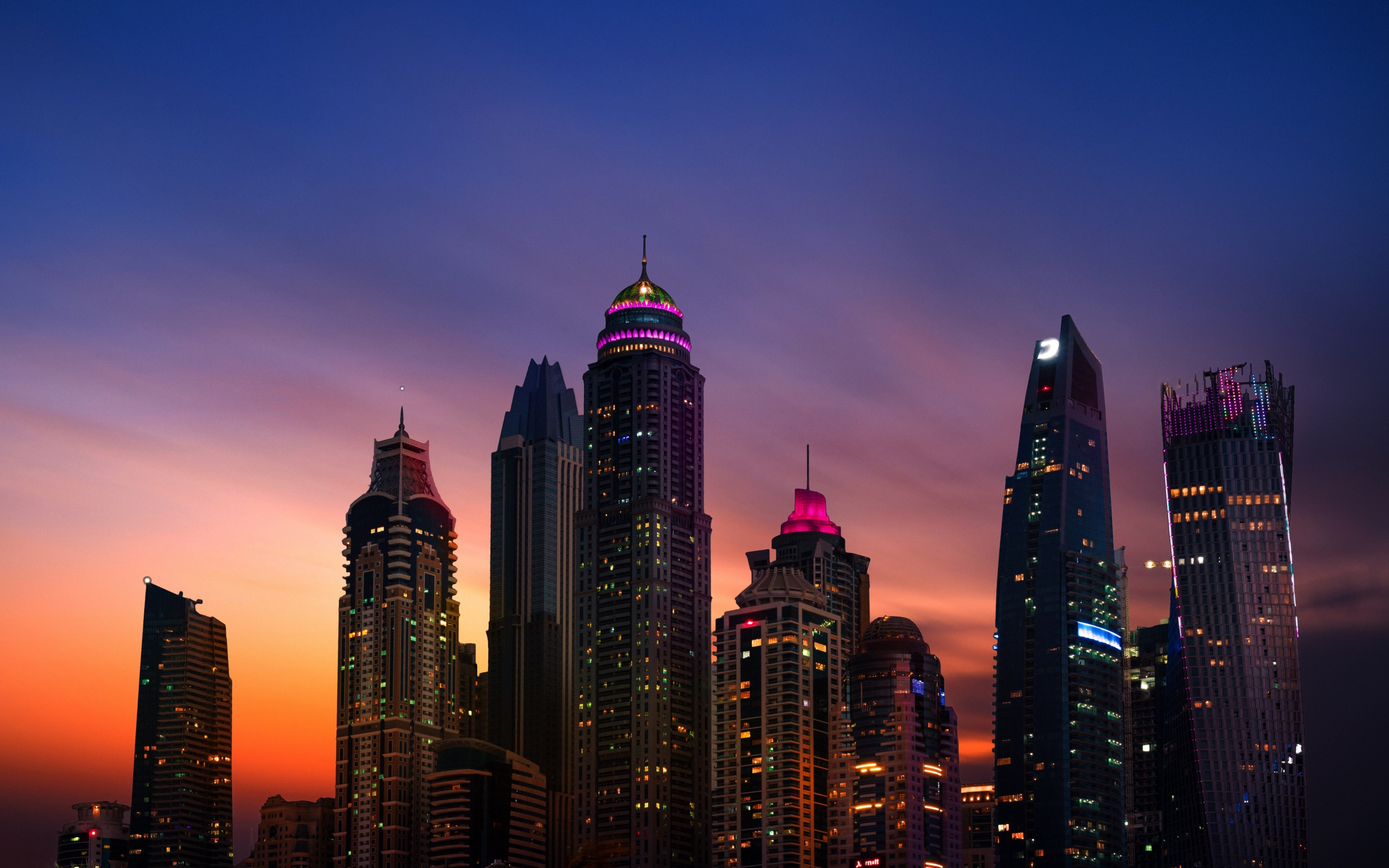 Skyscrapers, high towers, Dubai, city, 2880x1800 wallpaper