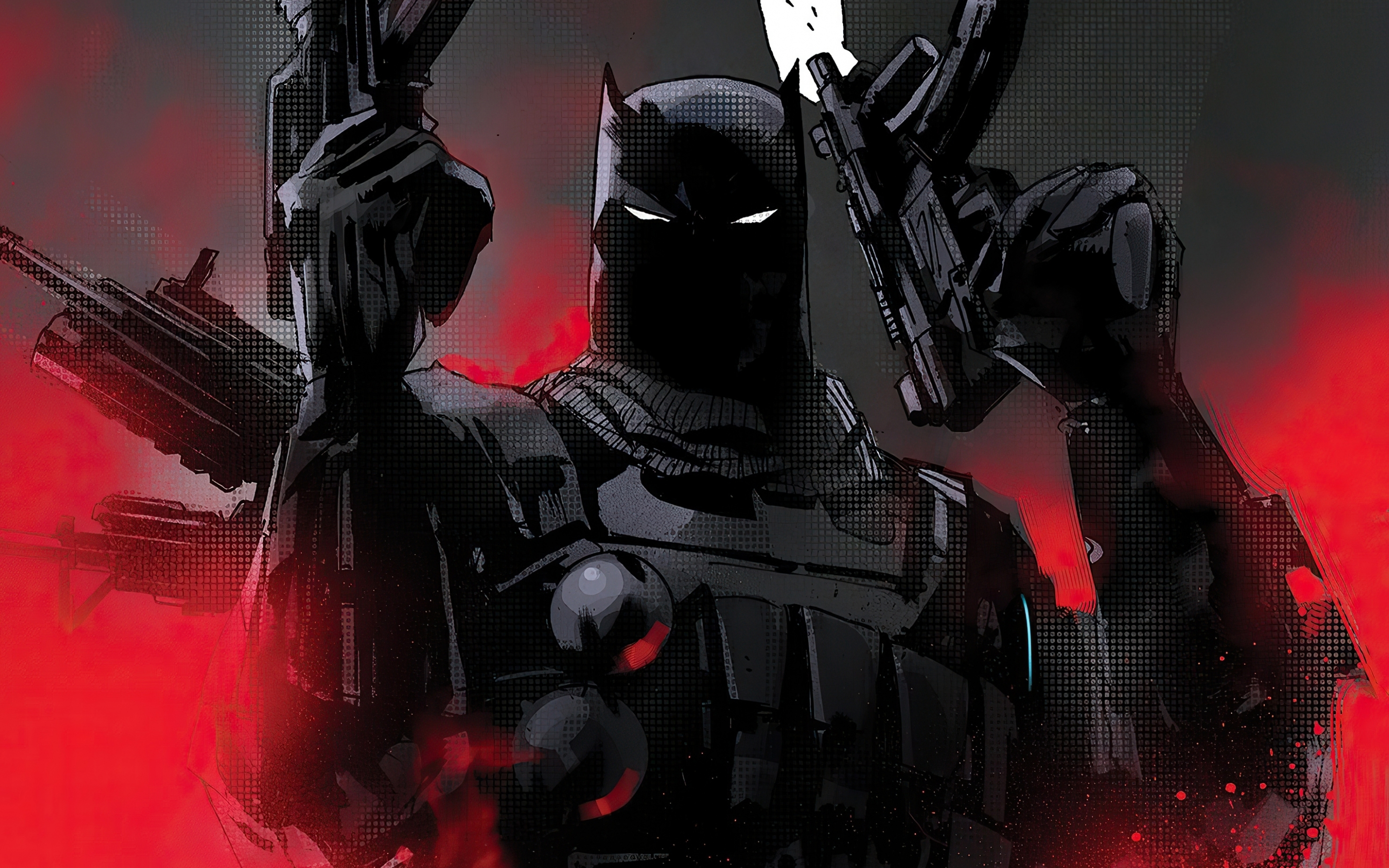 Dark, batman with guns, superhero, 2020, 2880x1800 wallpaper