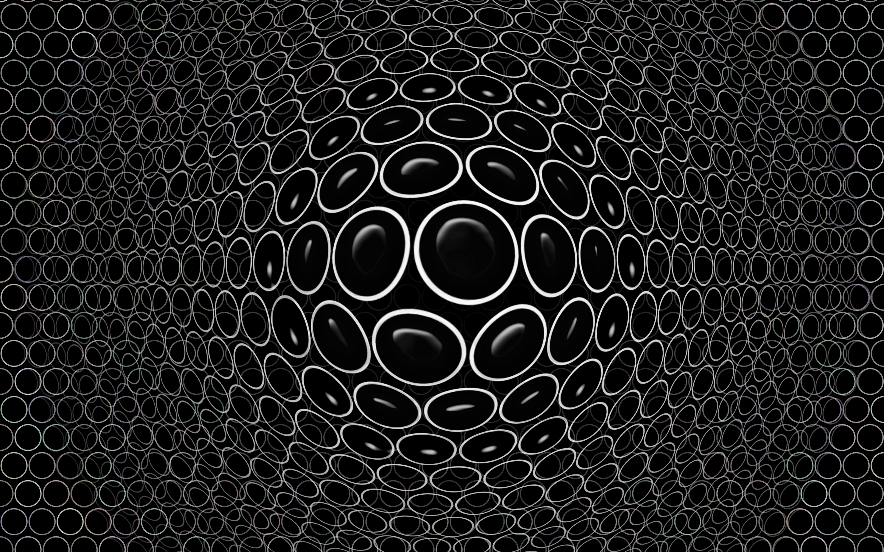 Circles, illusion, embossed, realistic, 2880x1800 wallpaper