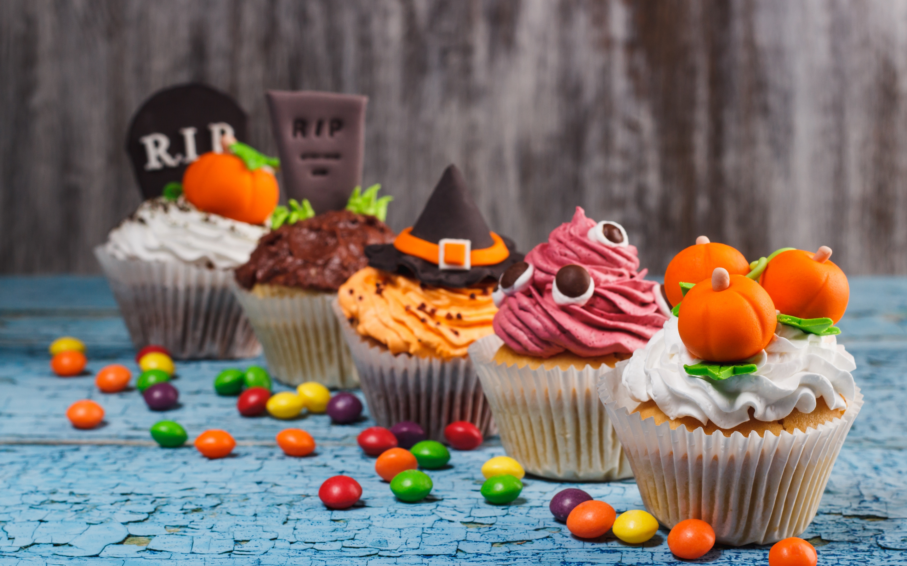 Halloween, cake, cupcakes, dessert, 2880x1800 wallpaper