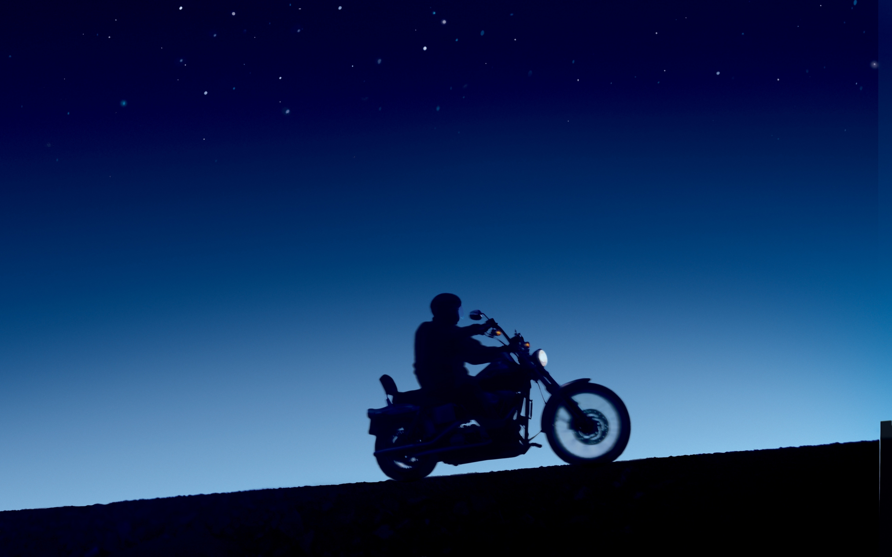 Evening, bike ride, silhouette, sunset, 2880x1800 wallpaper