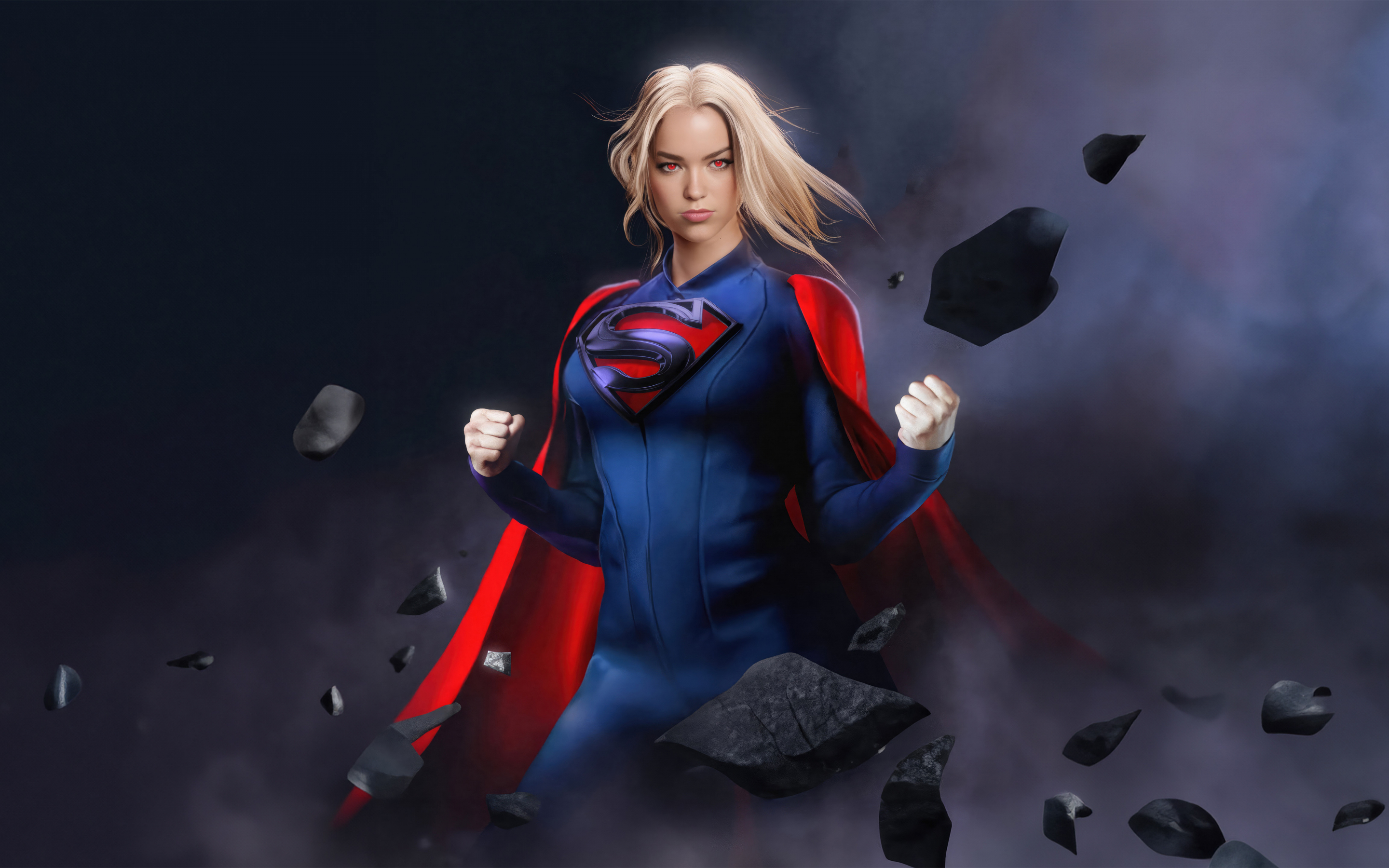 Supergirl in action, gorgeous and bold, artwork, 2880x1800 wallpaper