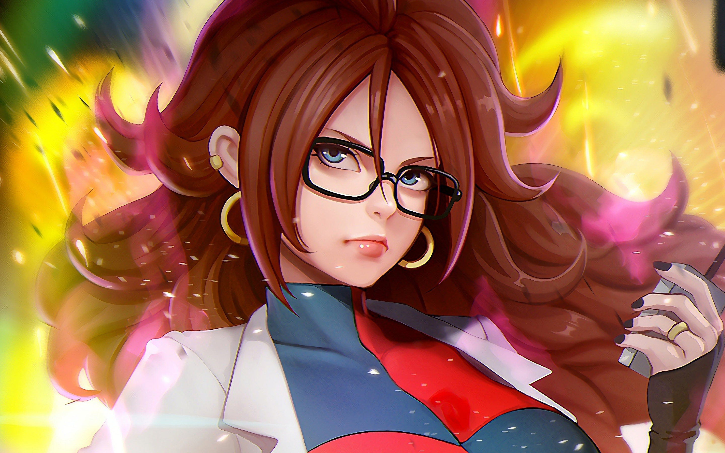 Hot, Dragon ball fighterz, Android 21, glasses, 2880x1800 wallpaper